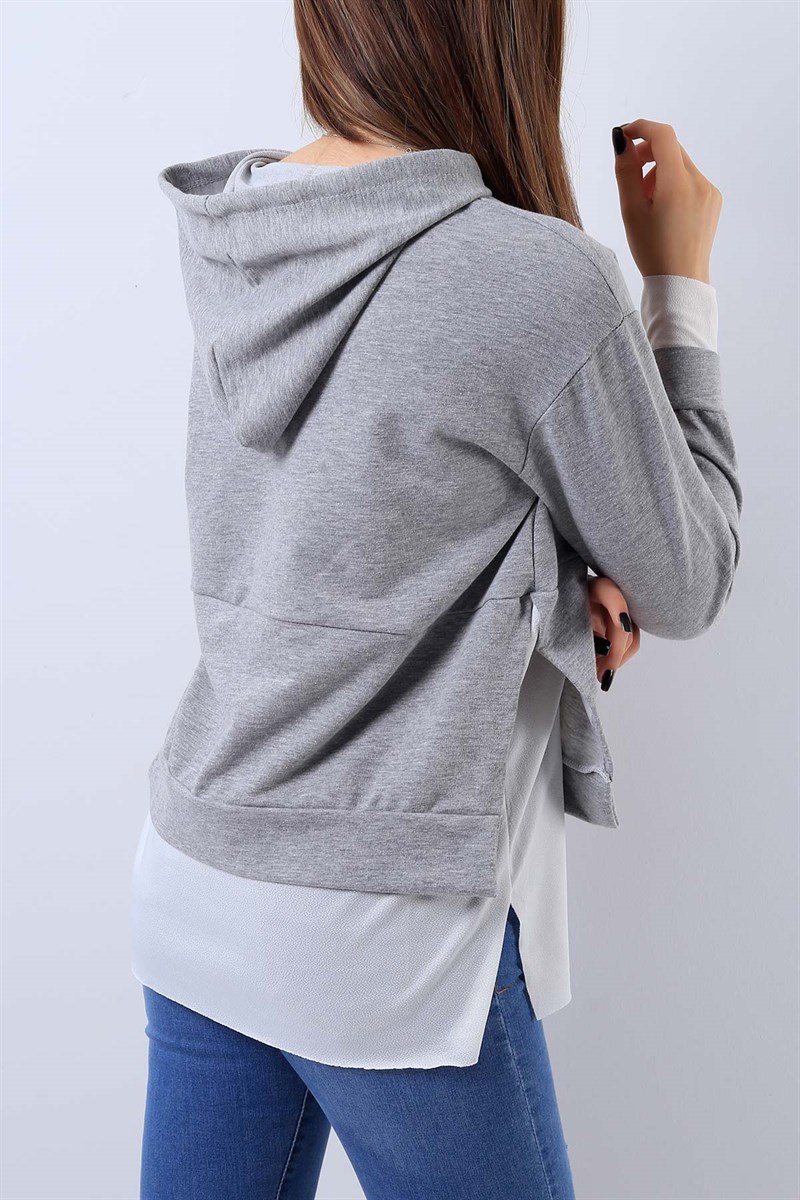 Garnili Gri Bayan Sweat 17524B