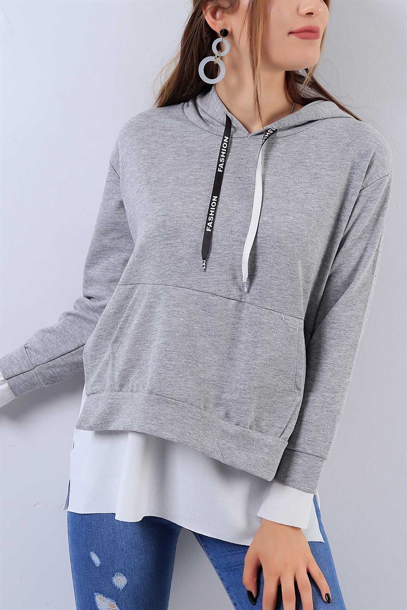 Garnili Gri Bayan Sweat 17524B
