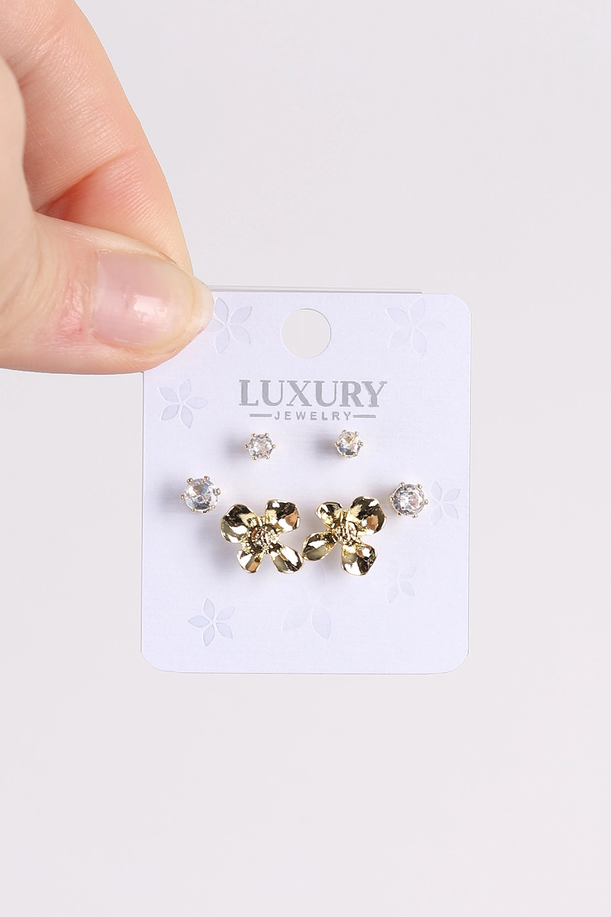 Gold 3 Çift Şık Küpe 494574