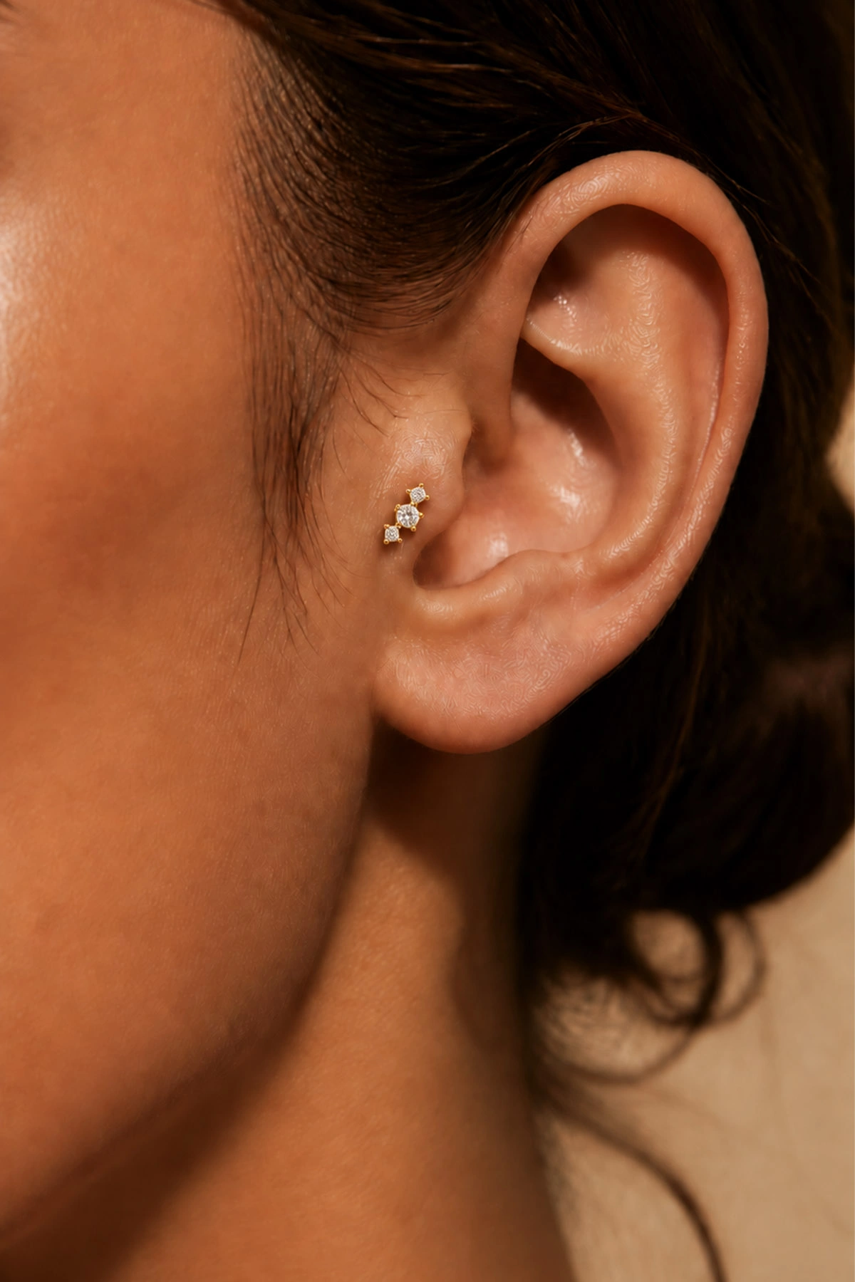 Gold 3 Taş  Model   Tragus  491546
