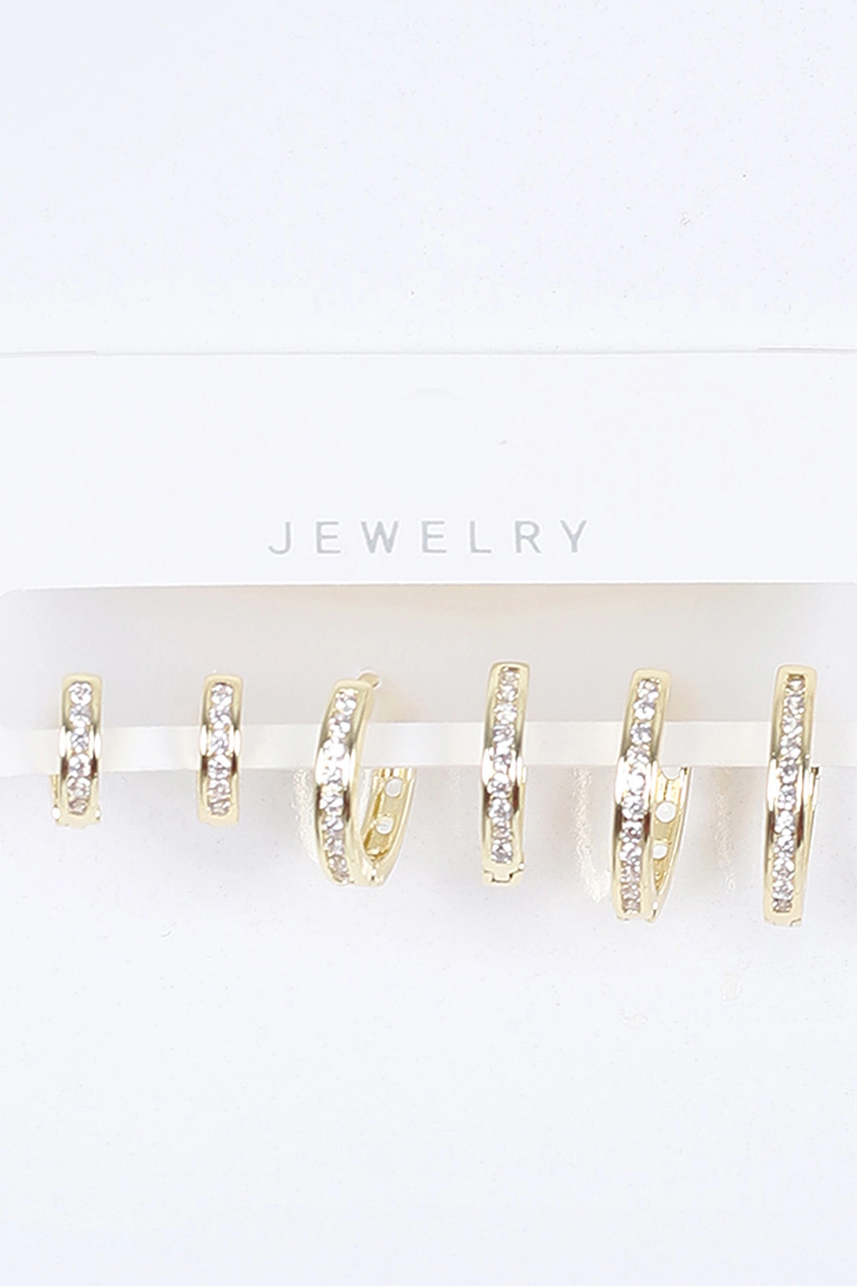 Gold 6'lı Halka Model 3 Boy  Zirkon Taşlı Halka Küpe Seti 387444