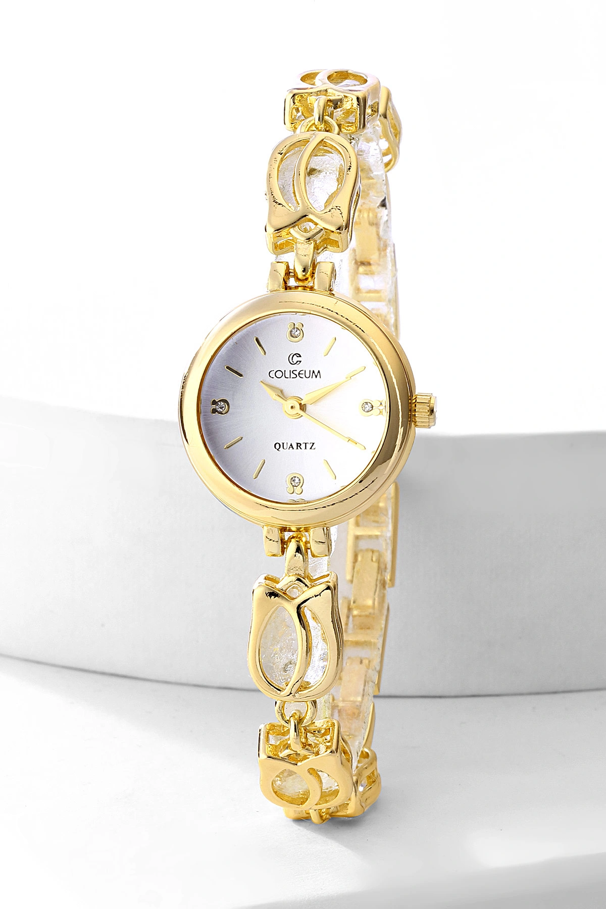 Gold Beyaz Lale Kordonlu Kadın Saat 476752