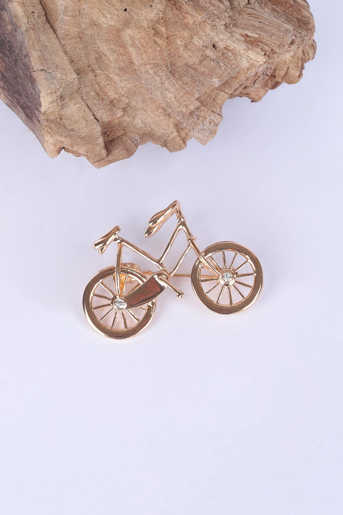Gold Bisiklet Figürlü Broş 326493