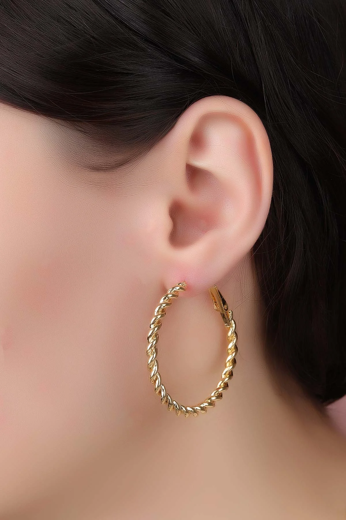 Gold Burgu Model Halka Küpe 330905