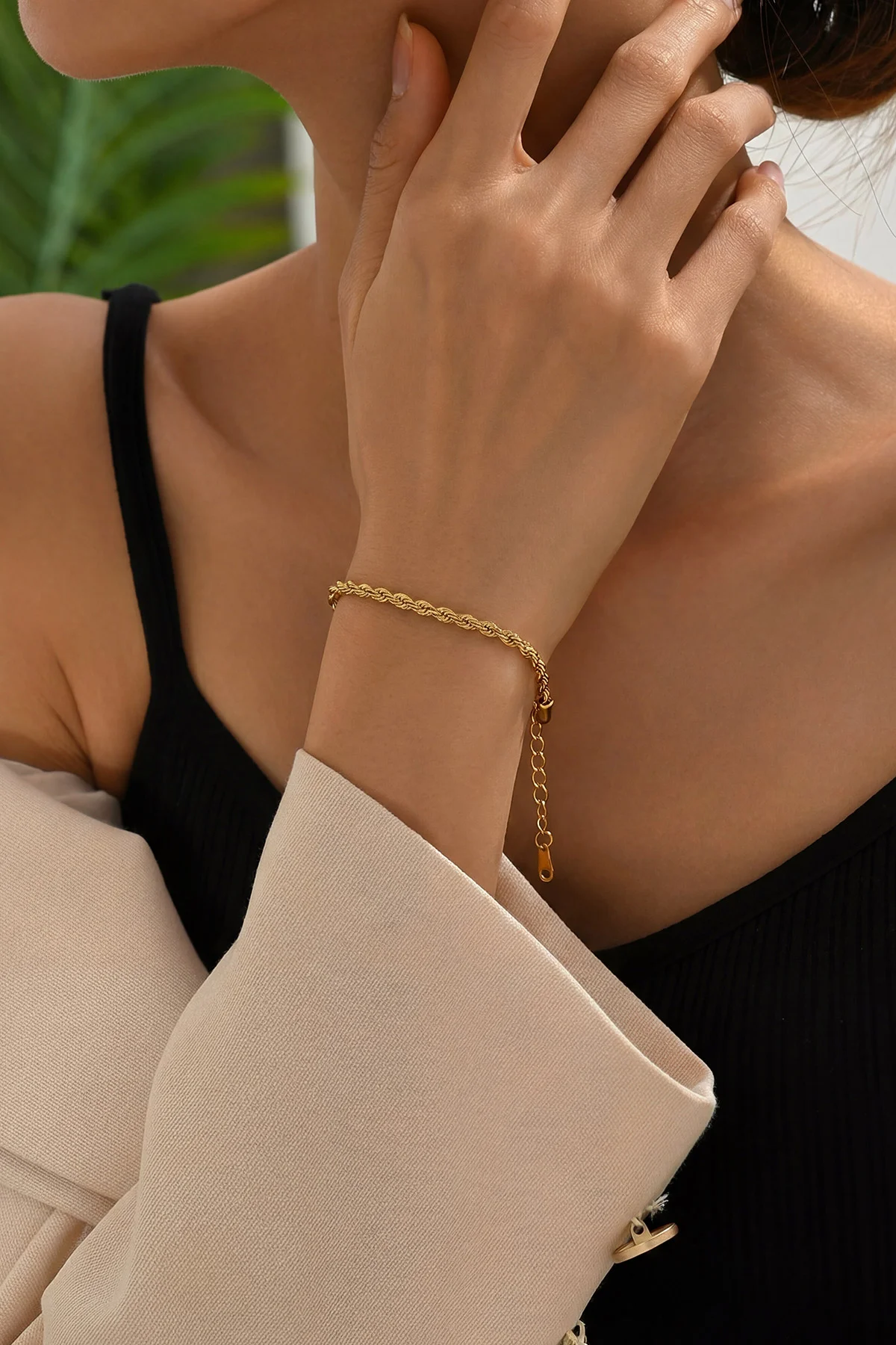 Gold Burgu Model Kalın Unisex Çelik Bileklik 431370