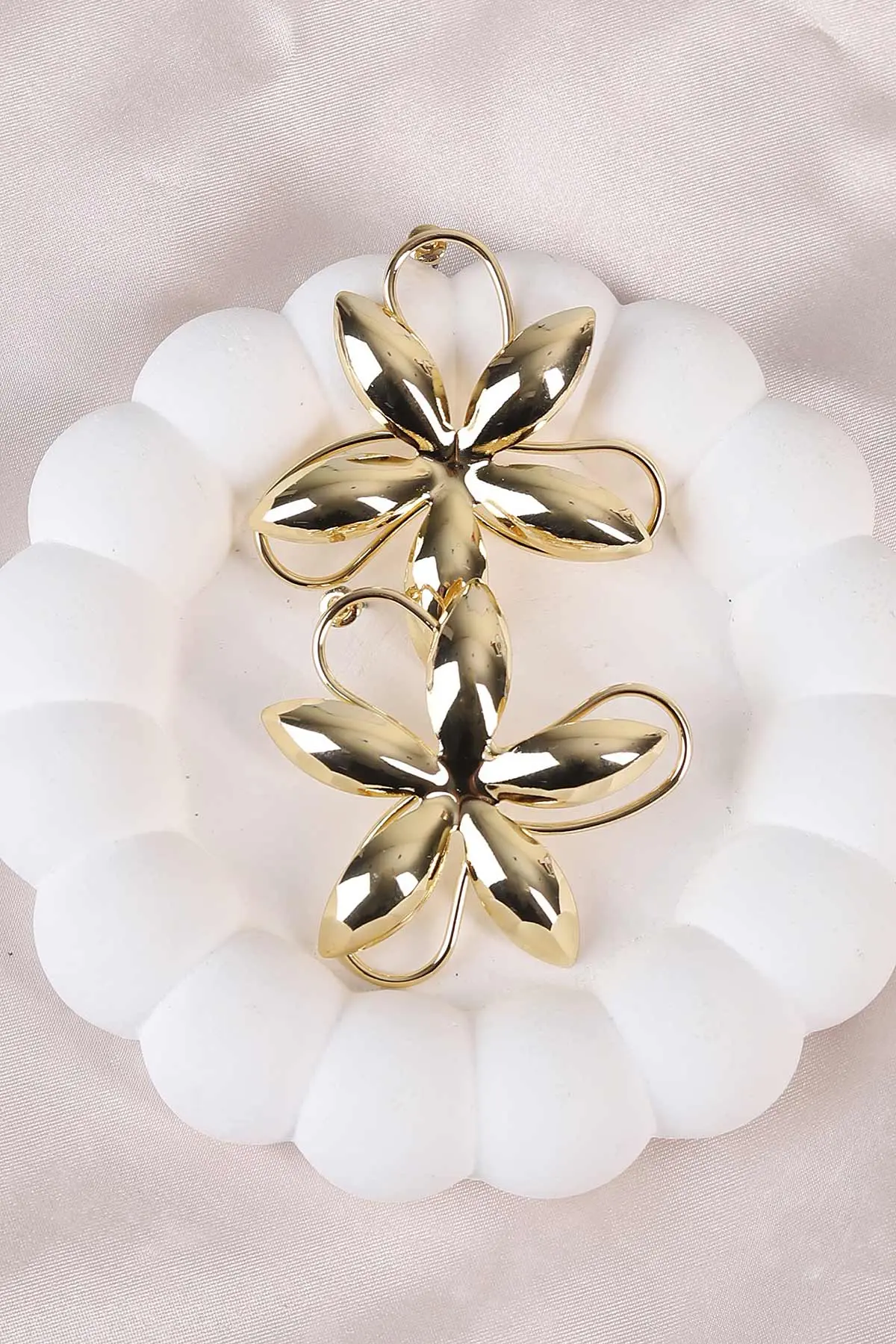 Gold Çiçek Küpe 486484