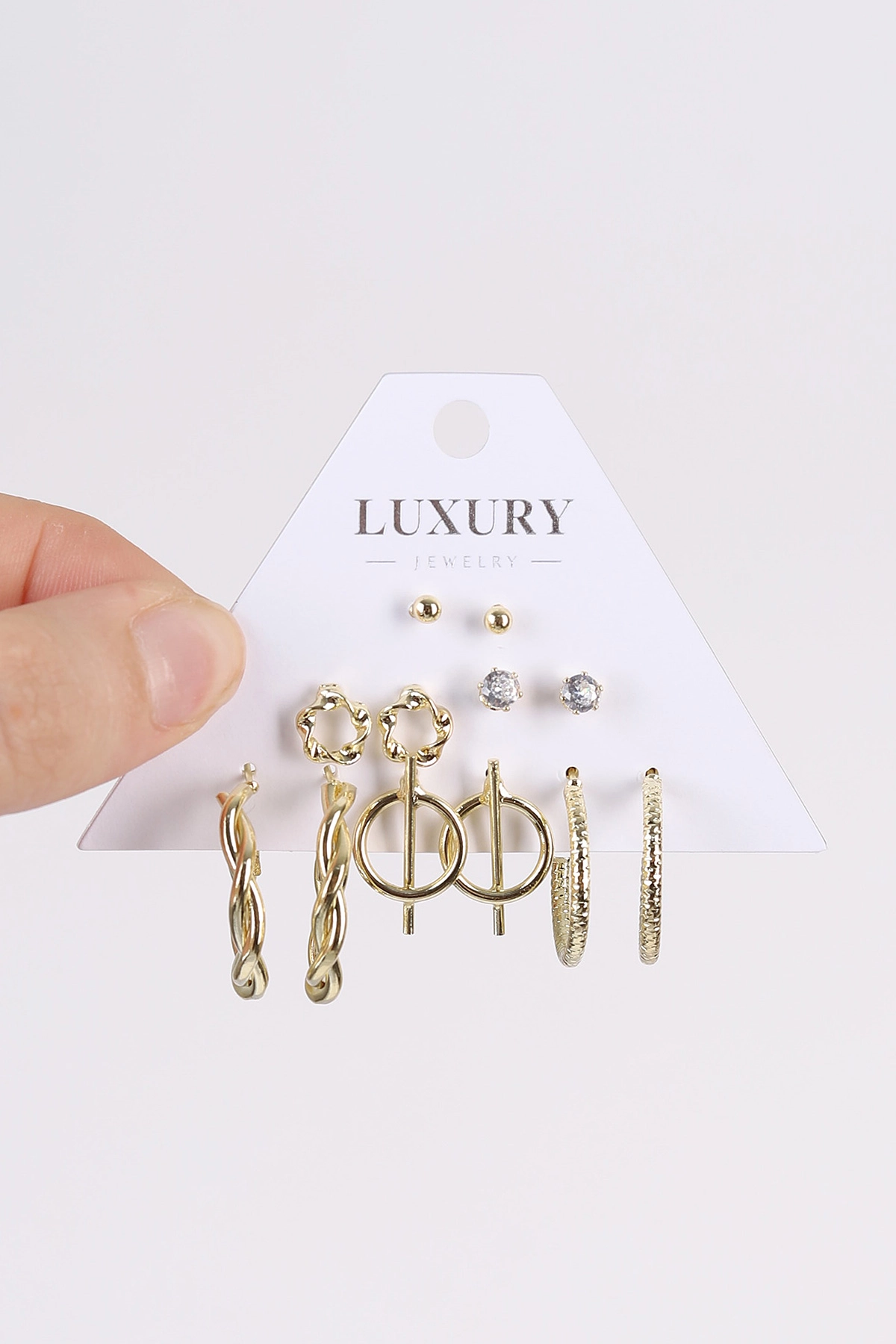 Gold Çoklu Karışık Model Küpe Seti 482737