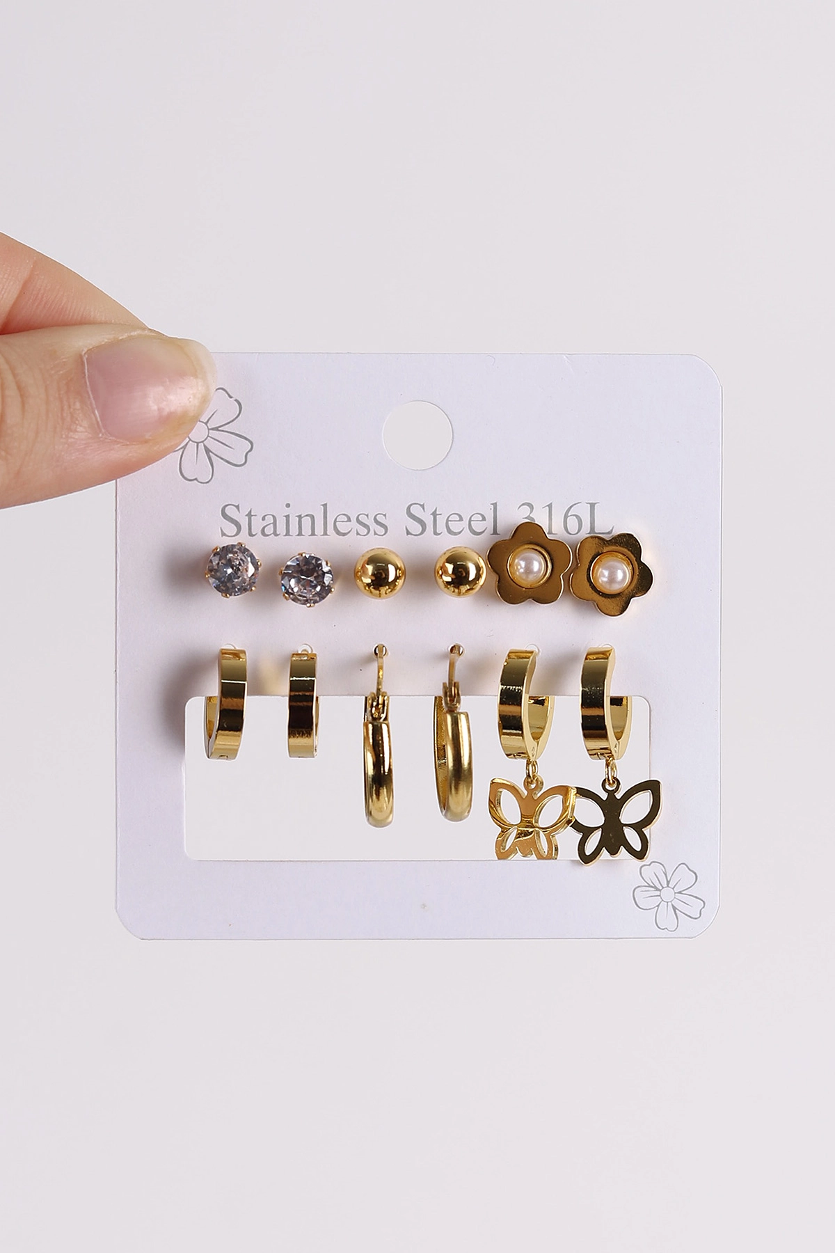 Gold Çoklu Karışık Model Küpe Seti 486406