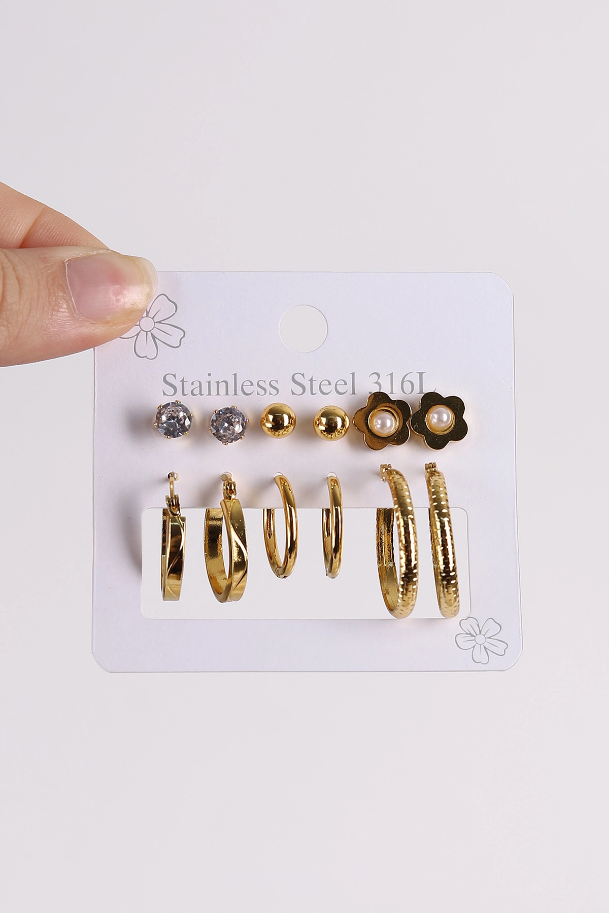 Gold Çoklu Karışık Model Küpe Seti 486408