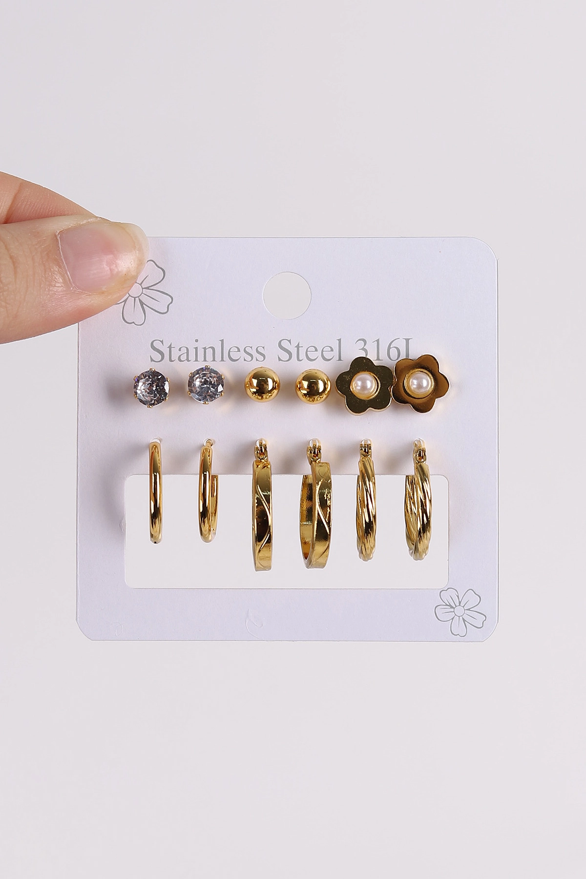 Gold Çoklu Karışık Model Küpe Seti 486413