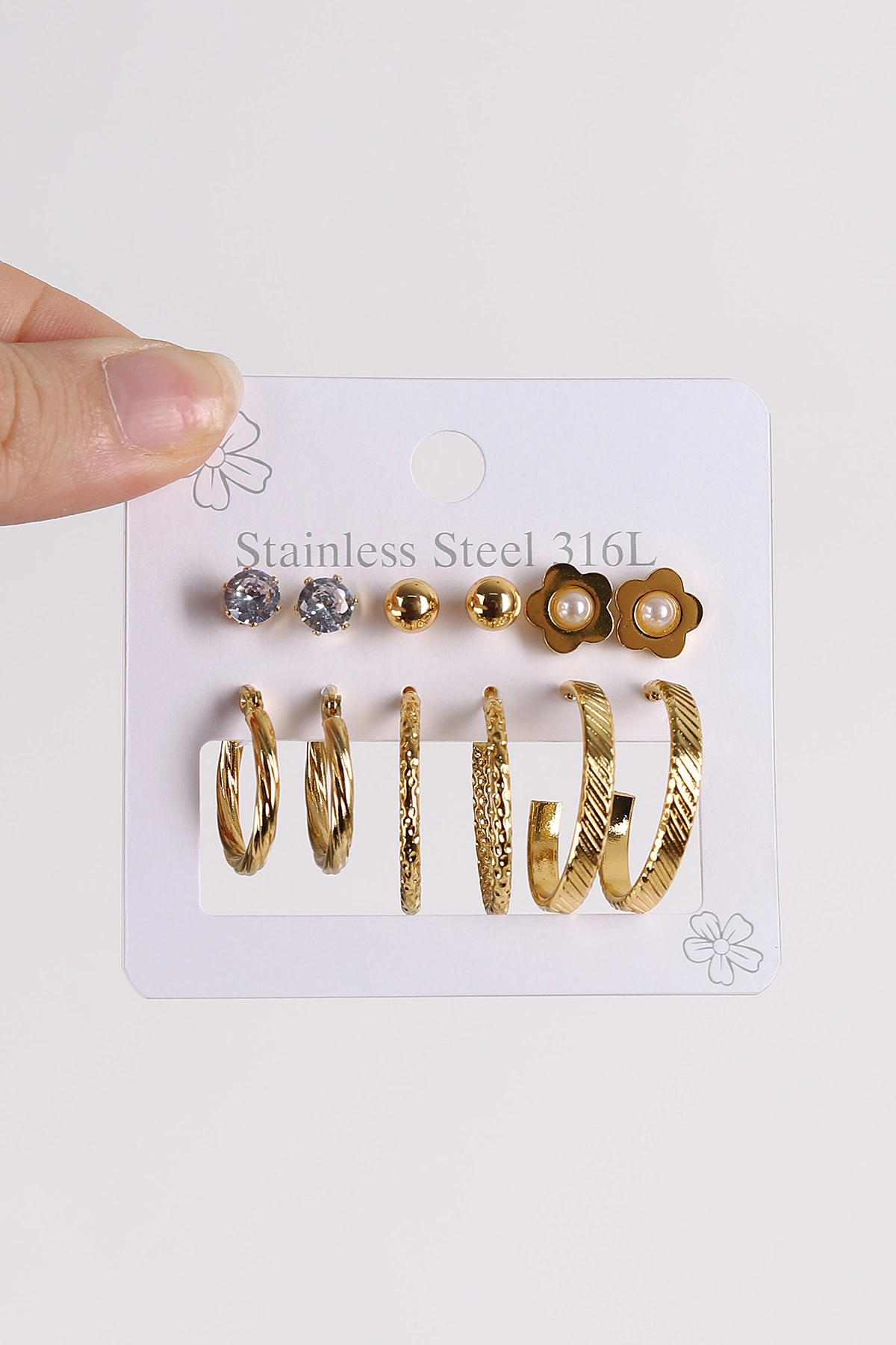 Gold Çoklu Karışık Model Küpe Seti 486415