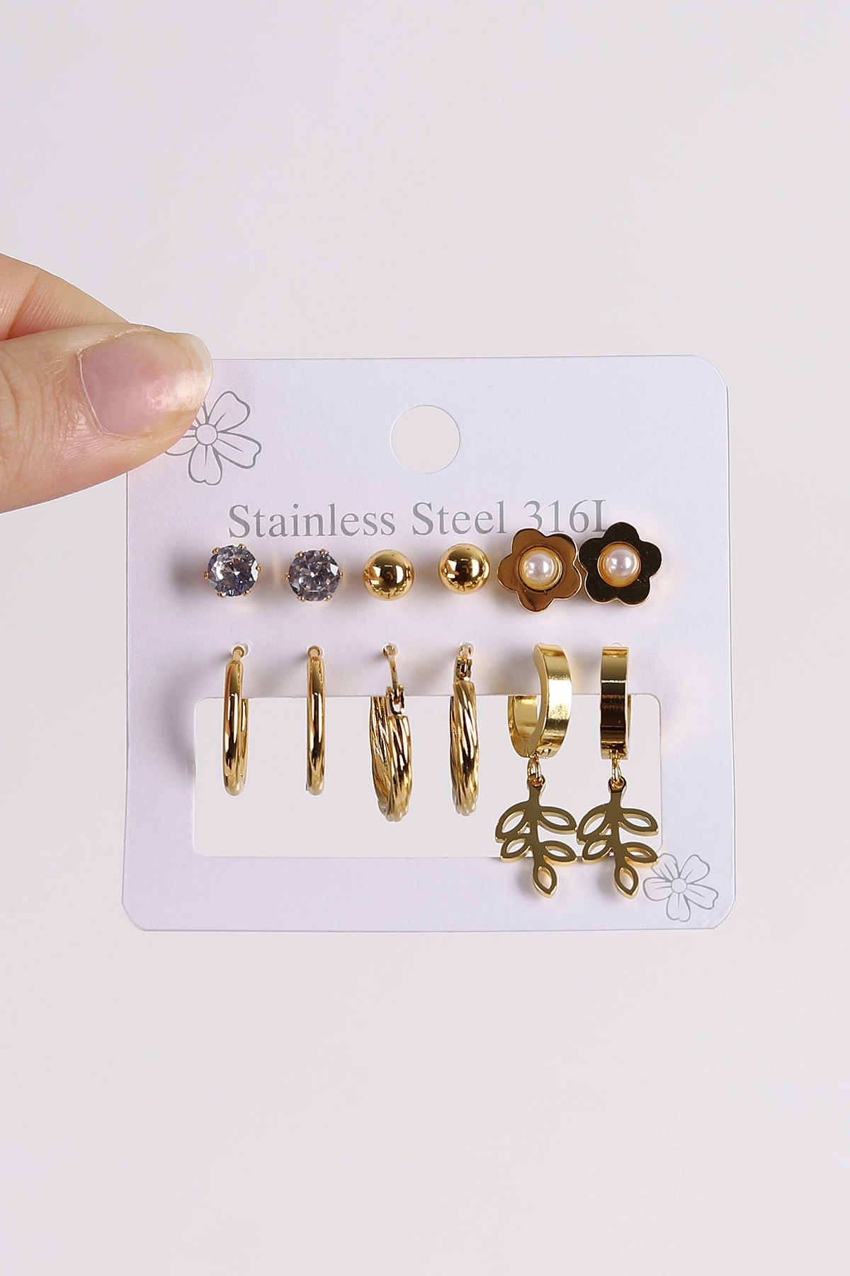 Gold Çoklu Karışık Model Küpe Seti 486418