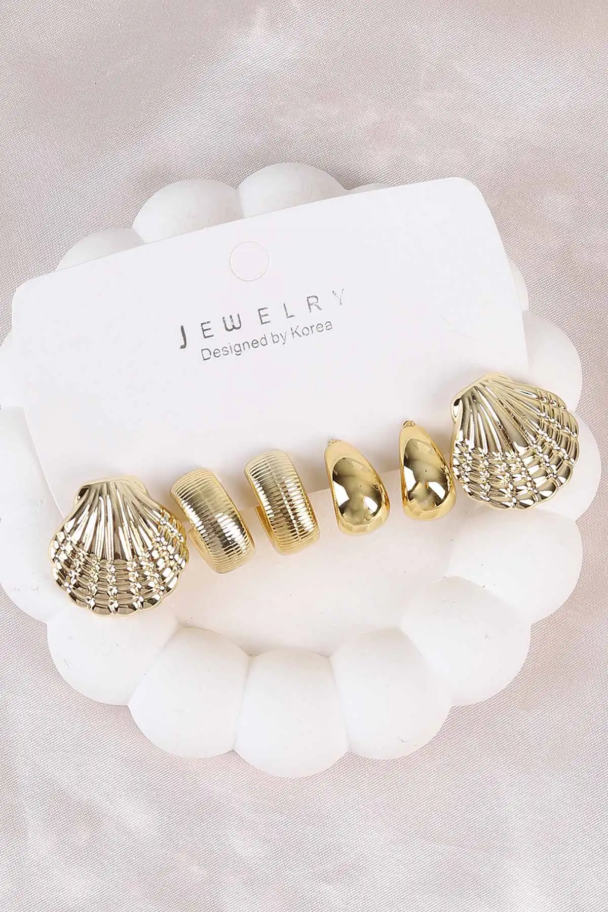 Gold Çoklu Karışık Model Plastik Küpe Seti 484669