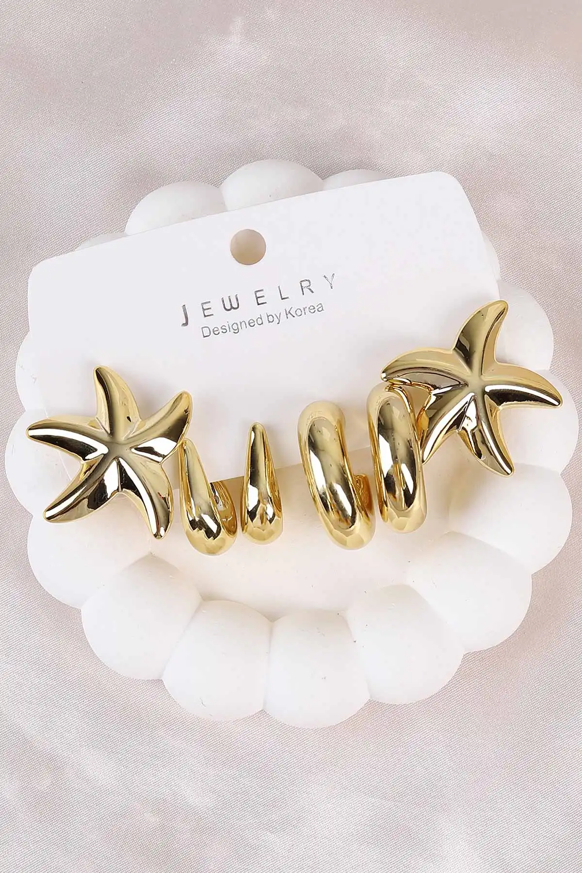 Gold Çoklu Karışık Model Plastik Küpe Seti 484671