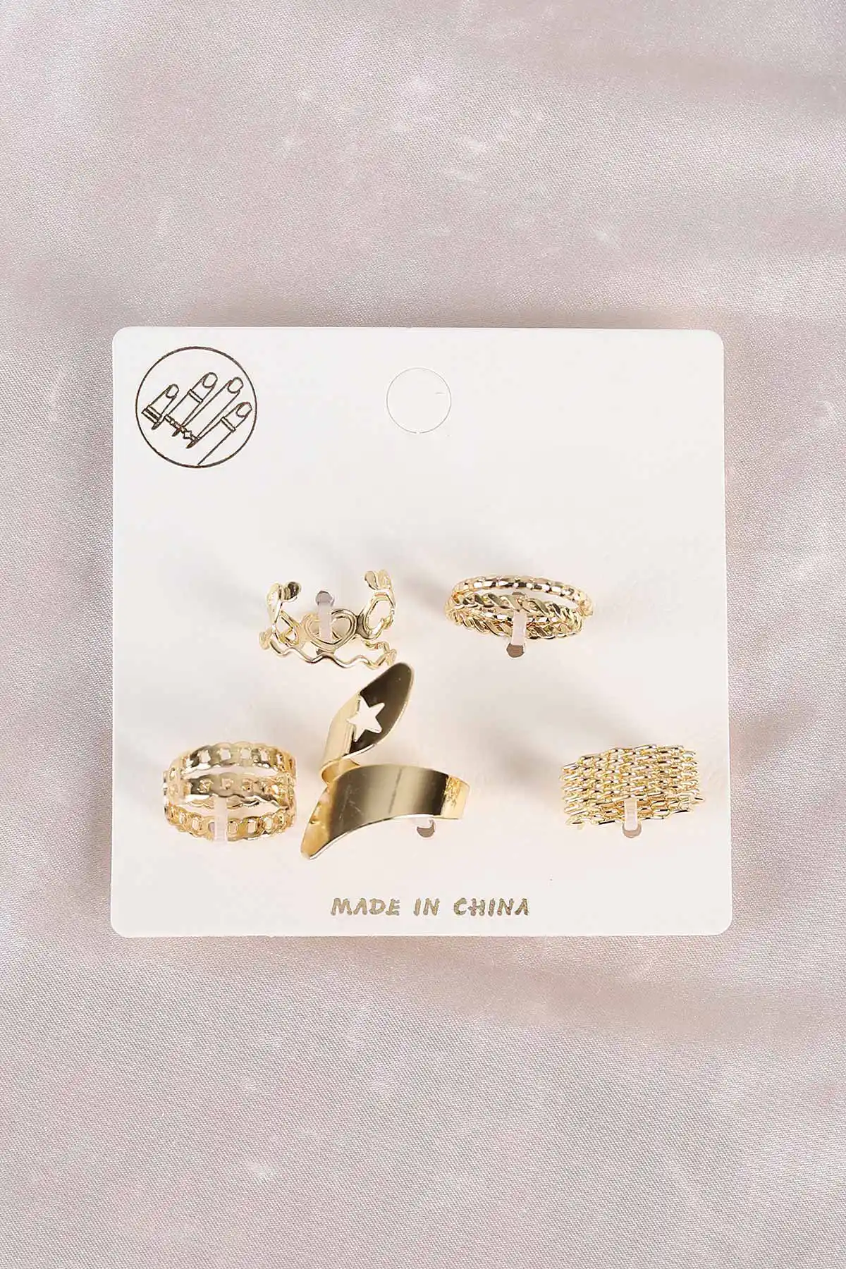 Gold Çoklu Karışık Model Yüzük Seti 491585