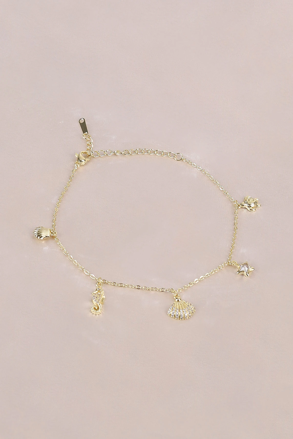 Gold Deniz Atı Model Zirkon Taşlı Çelik Halhal 484683
