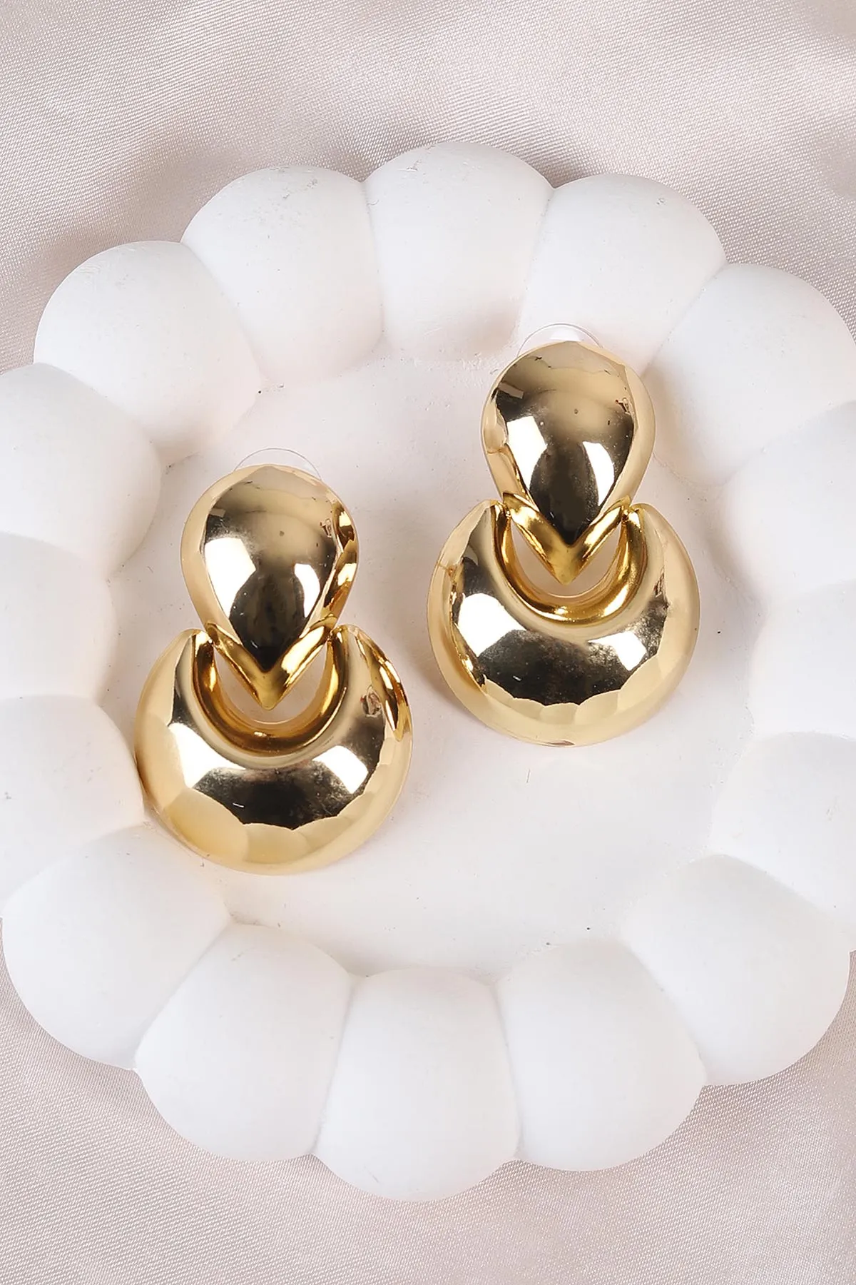 Gold Düğme Küpe 486488