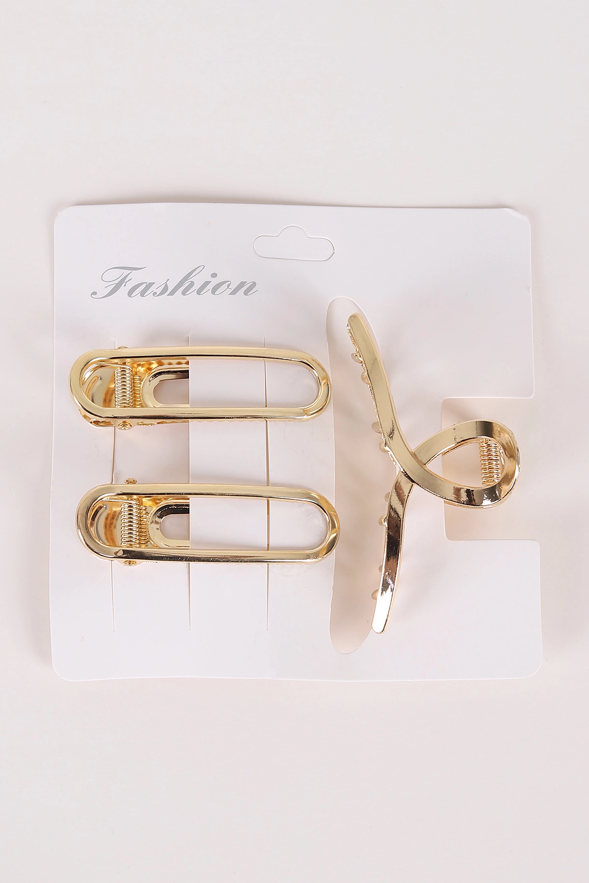 Gold Küçük Boy 3'lü Pens ve Metal Mandal Toka 463484