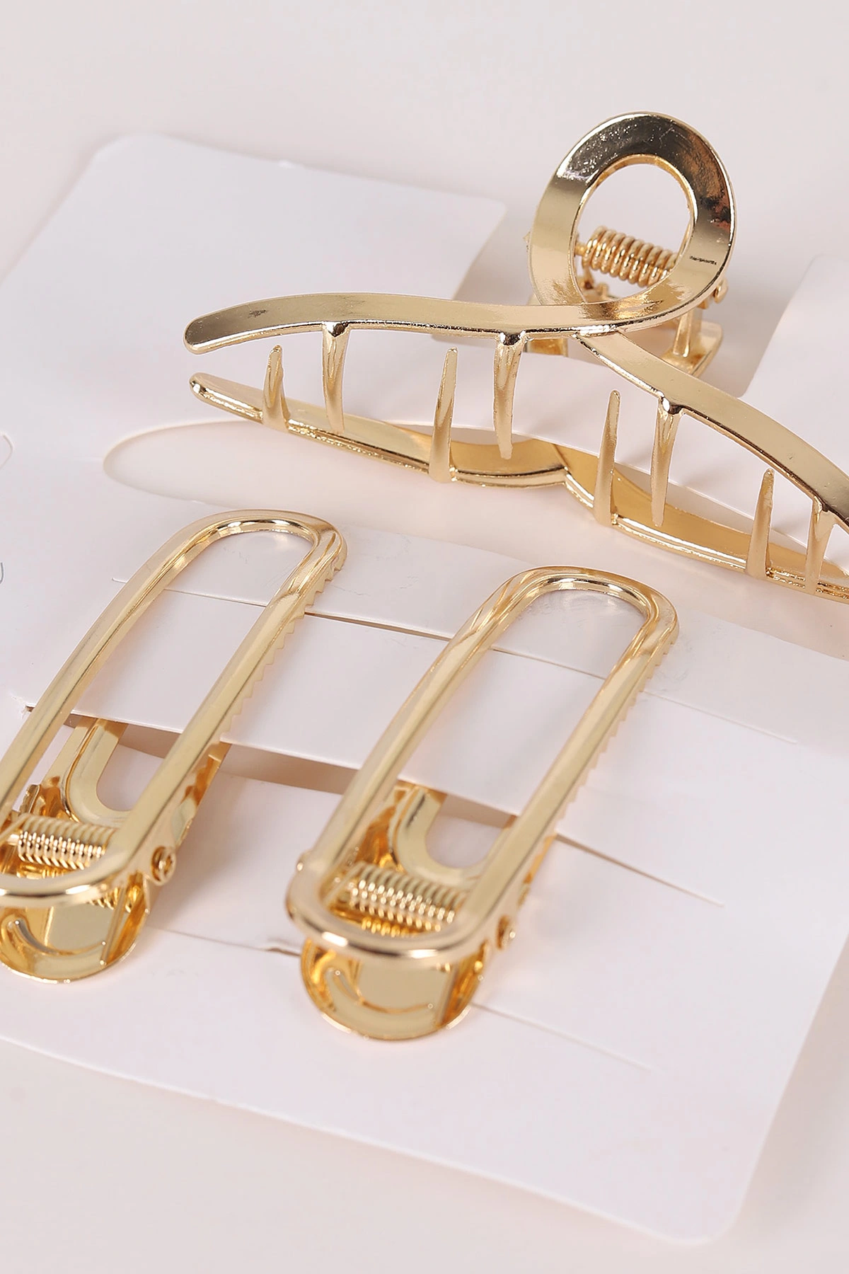 Gold Küçük Boy 3'lü Pens ve Metal Mandal Toka 463484