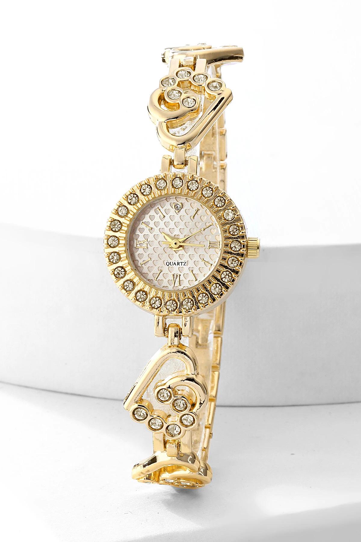 Gold Oval Çerçeveli Şık Kadın Saat 476675
