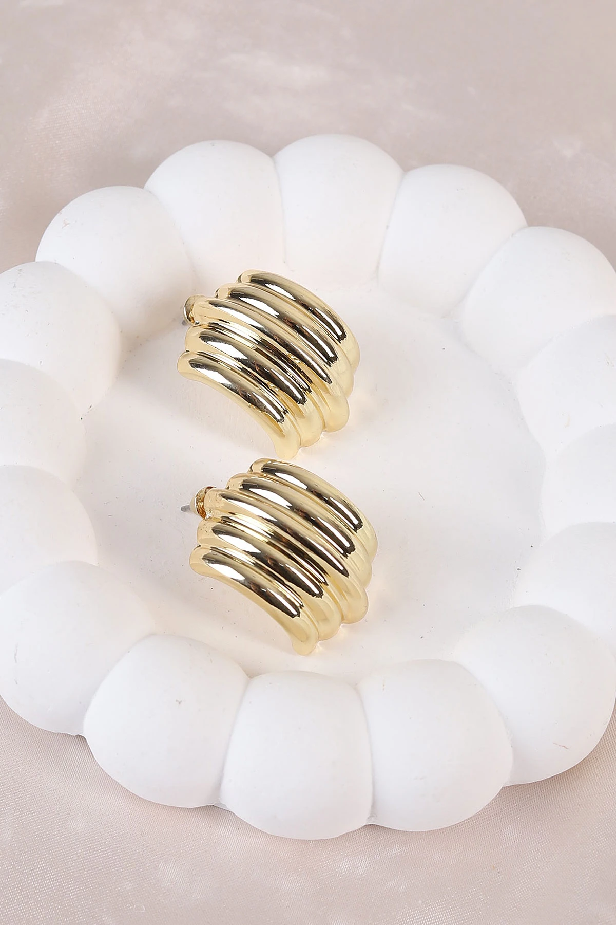 Gold Oval Küpe 486489