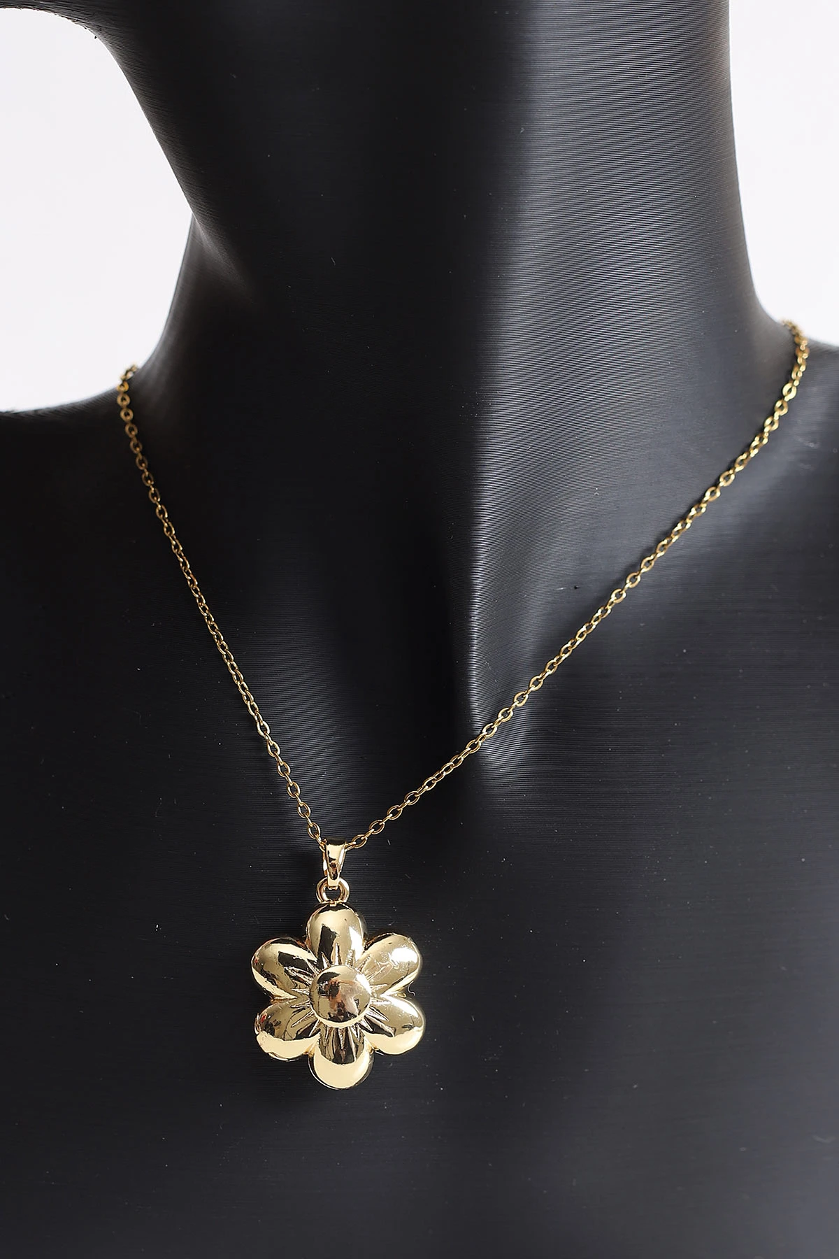 Gold Papatya Model Açılır Balon Çelik Kolye 370391