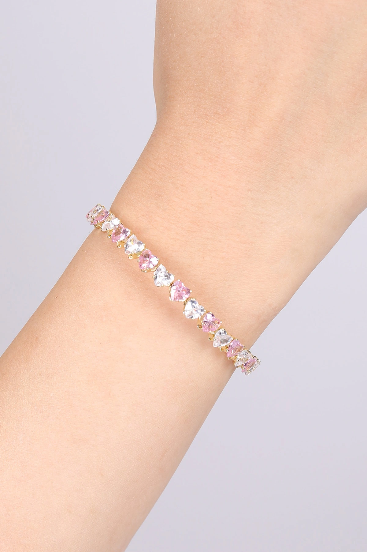 Gold Pembe Kalp Taşlı Bilezik 479590