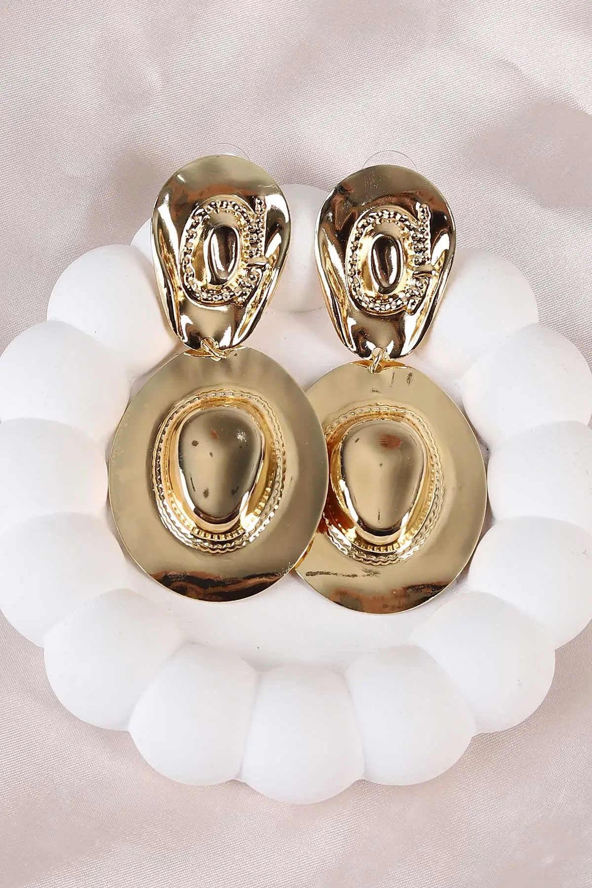 Gold Şapka Küpe 486492