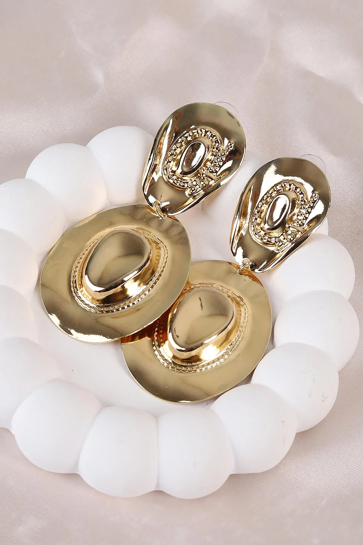 Gold Şapka Küpe 486492
