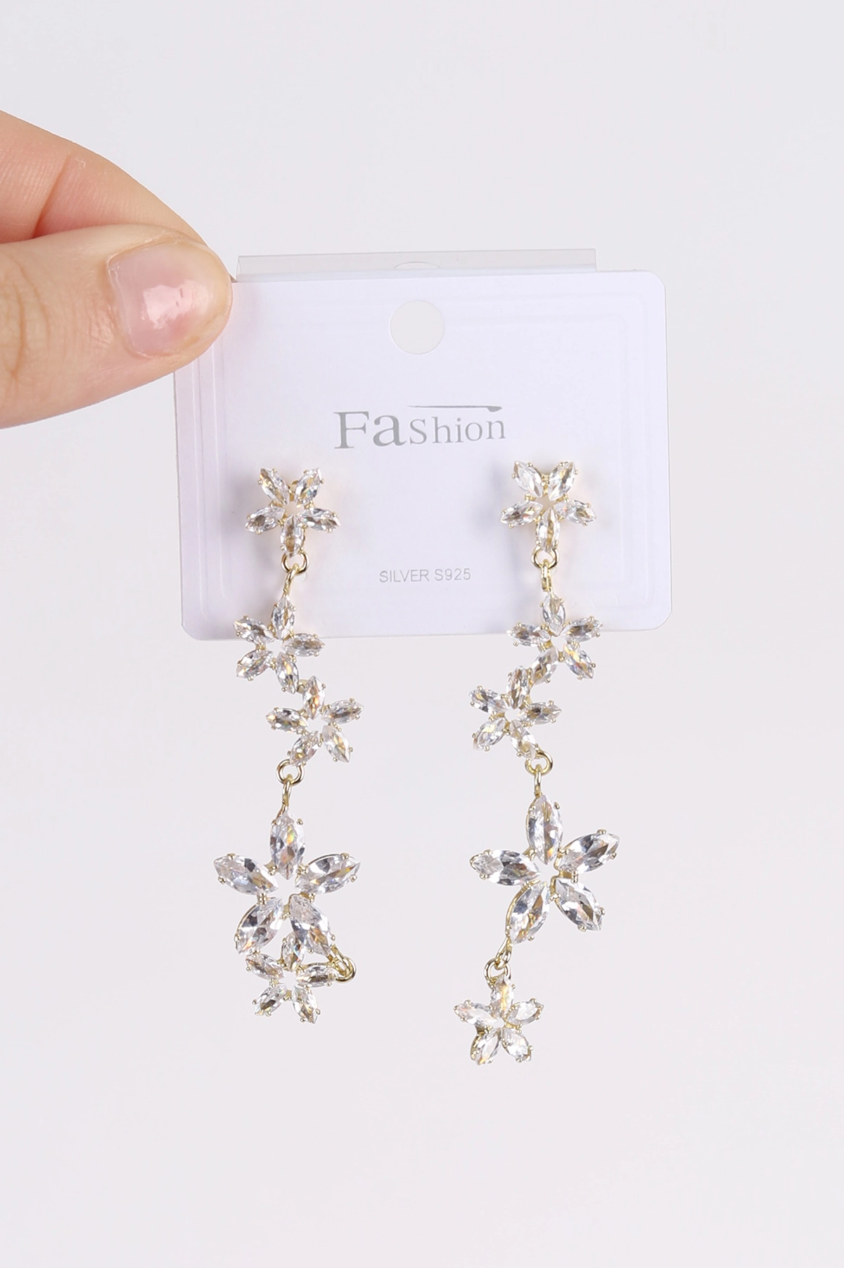 Gold Taşlı    Saçaklı Küpe 482704