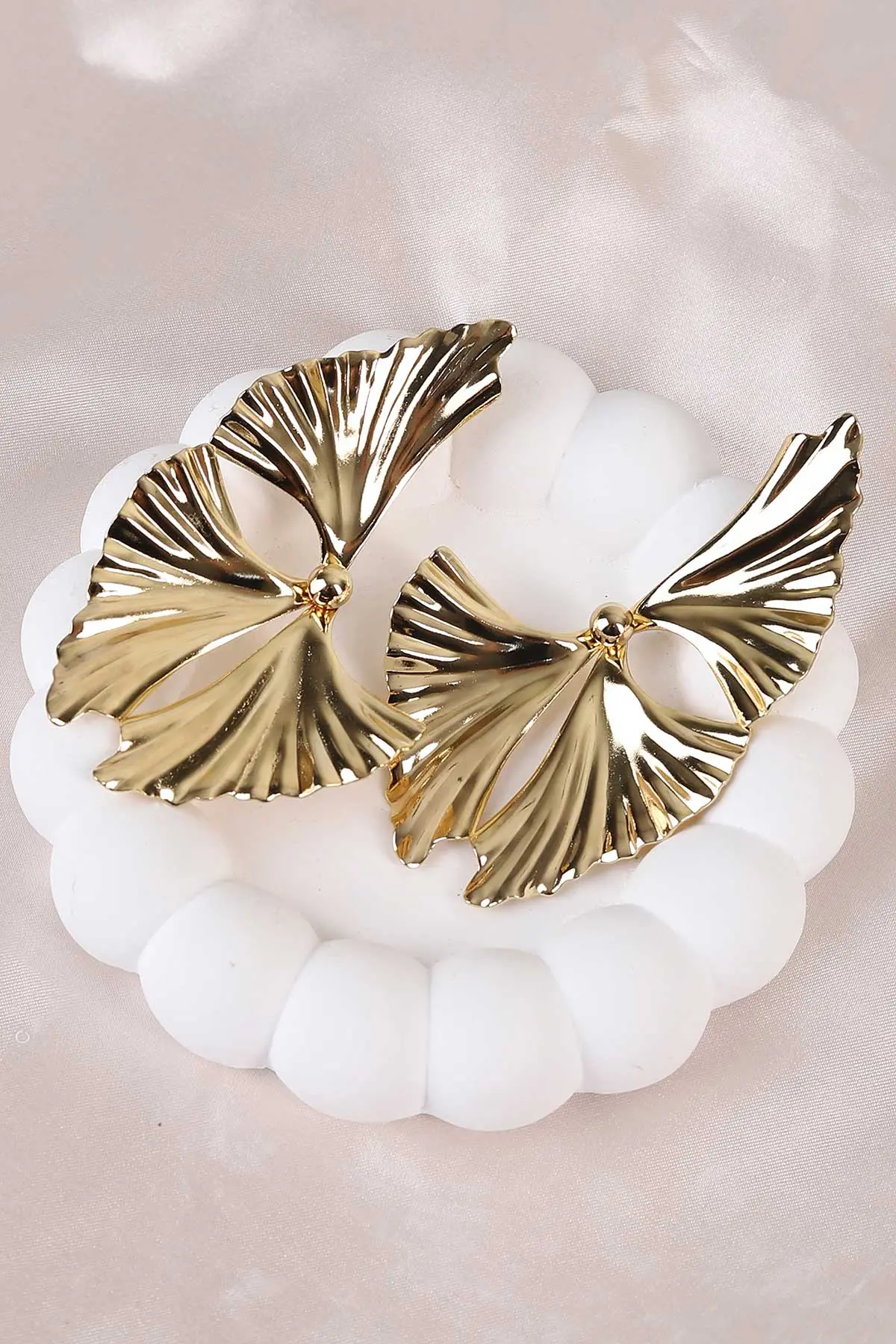 Gold Yaprak Küpe 486485