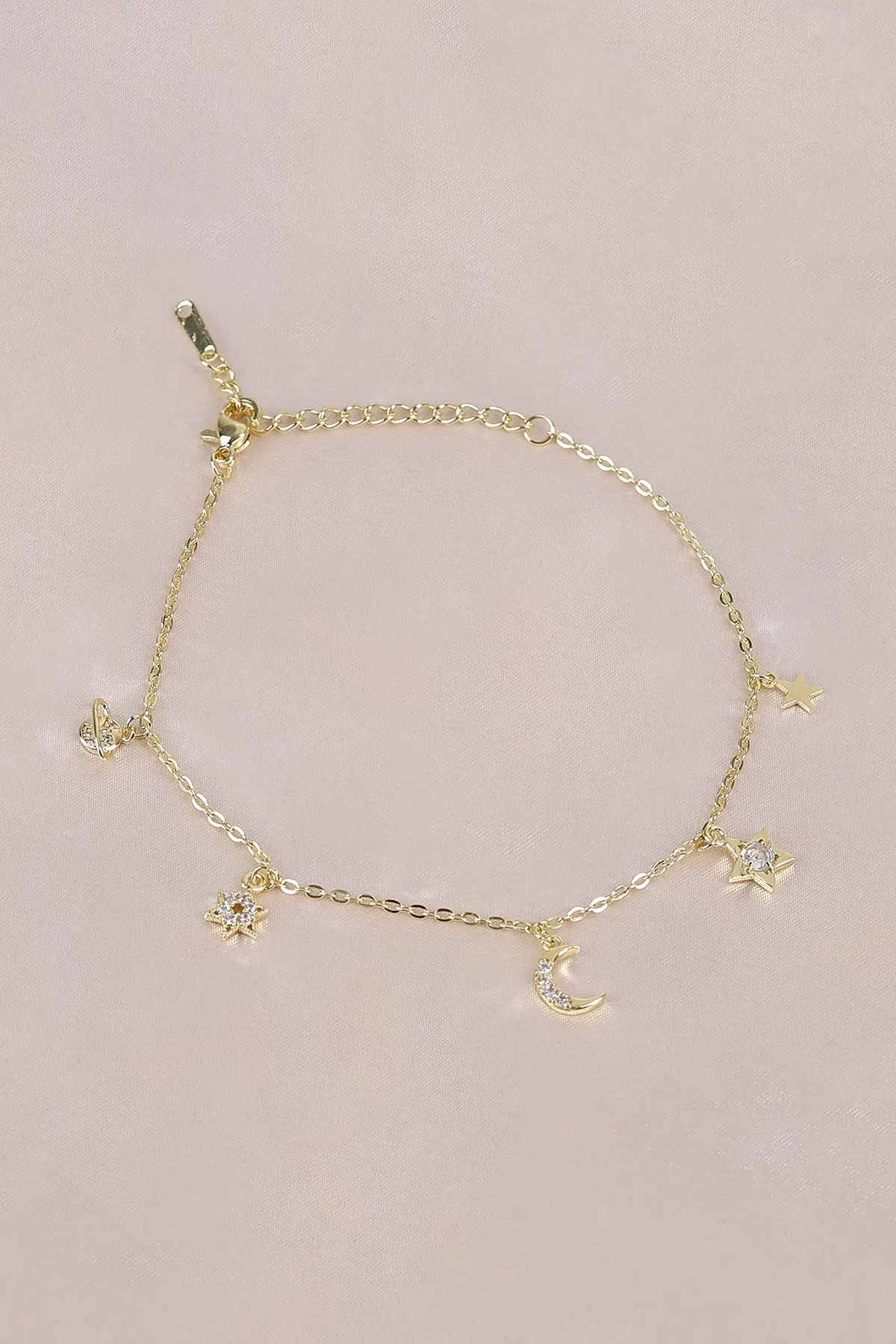Gold Yıldız Model Zirkon Taşlı Çelik Halhal 484680