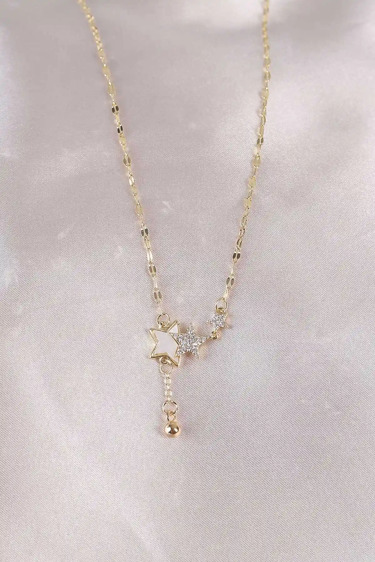 Gold Yıldız Taşlı Kolye 498410