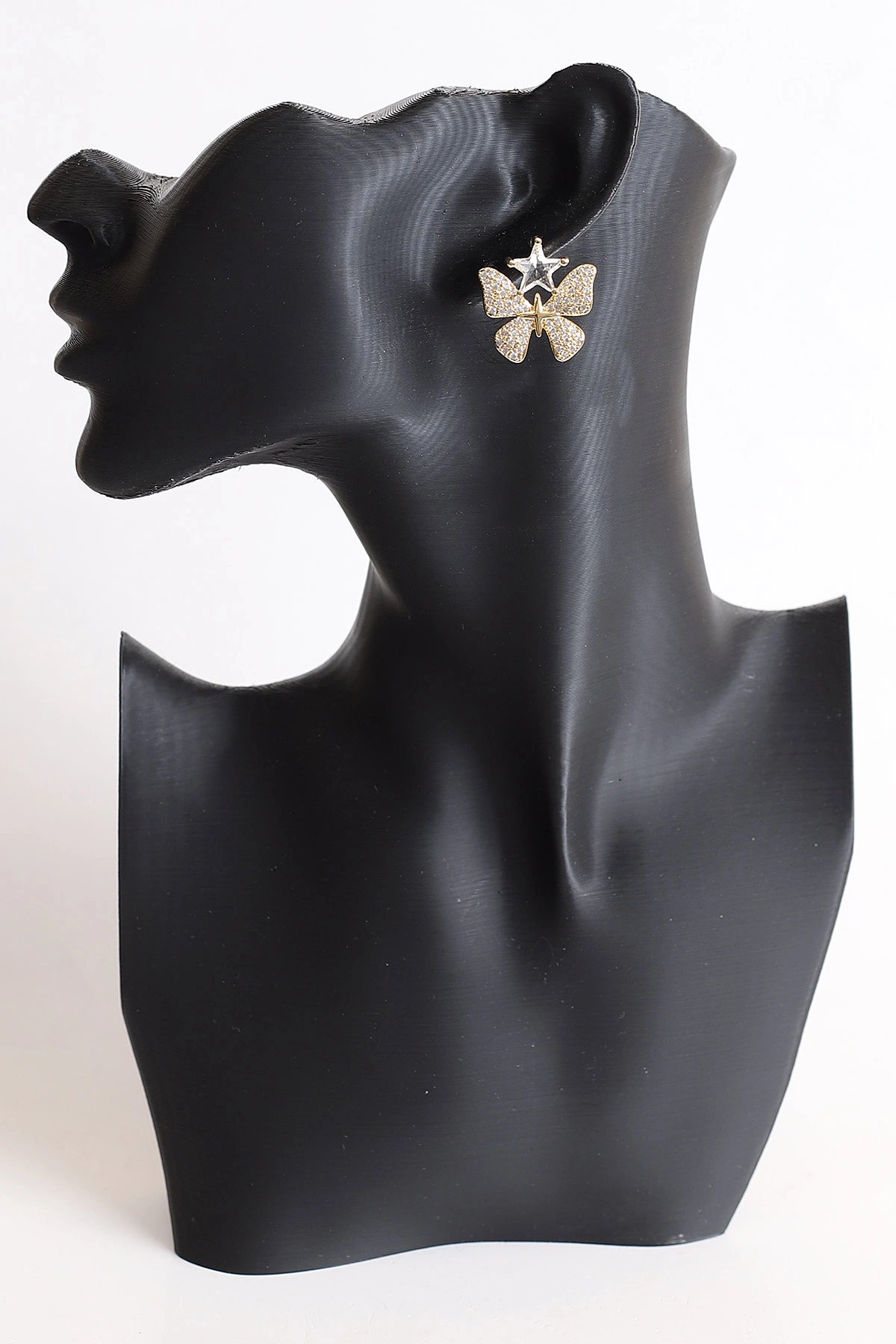 Gold Yıldız ve Kelebek Model Küpe 371521
