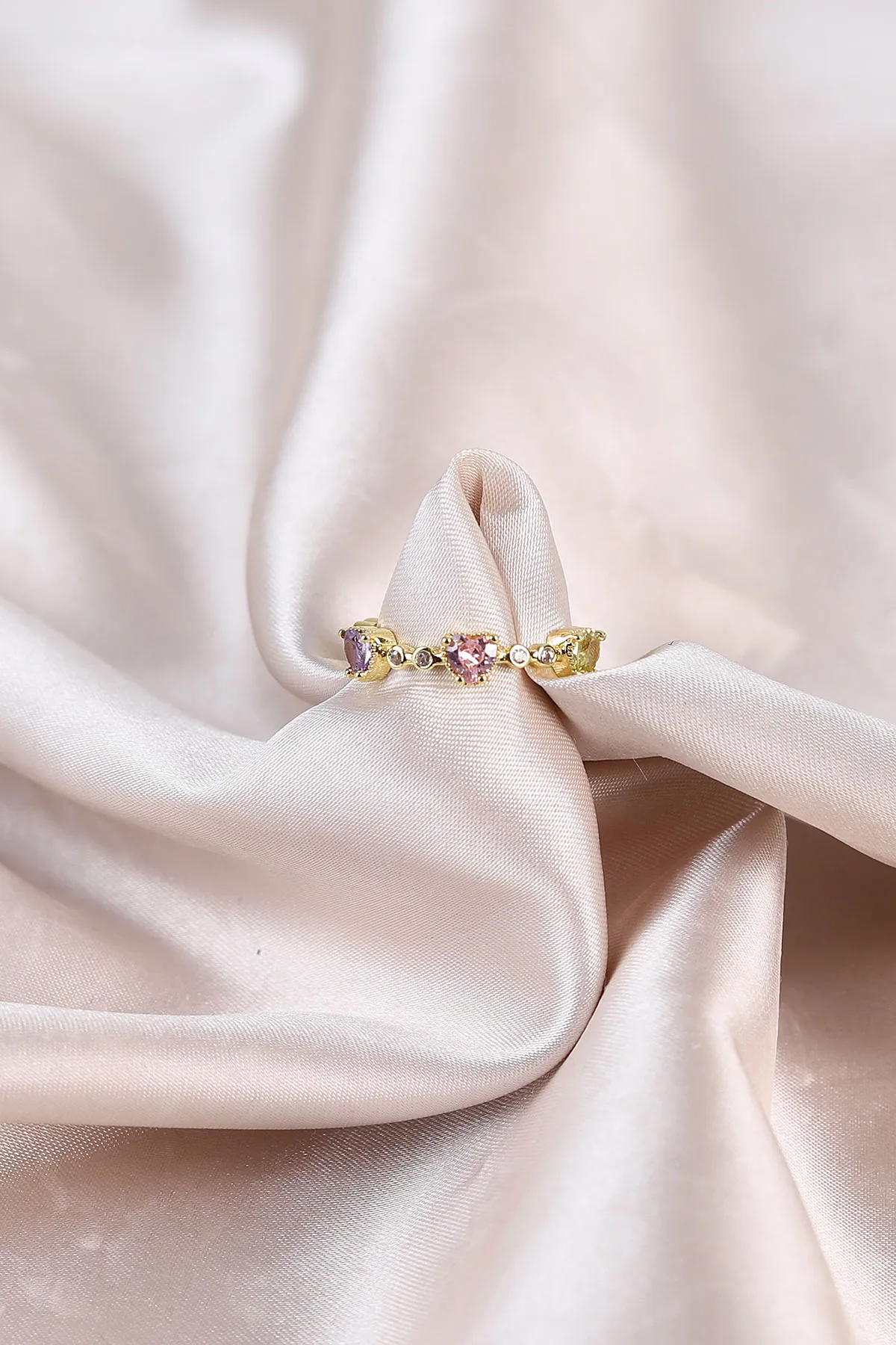 Gold Zirkon  Taşlı Ayarlanabilen Zarif  Yüzük 491886