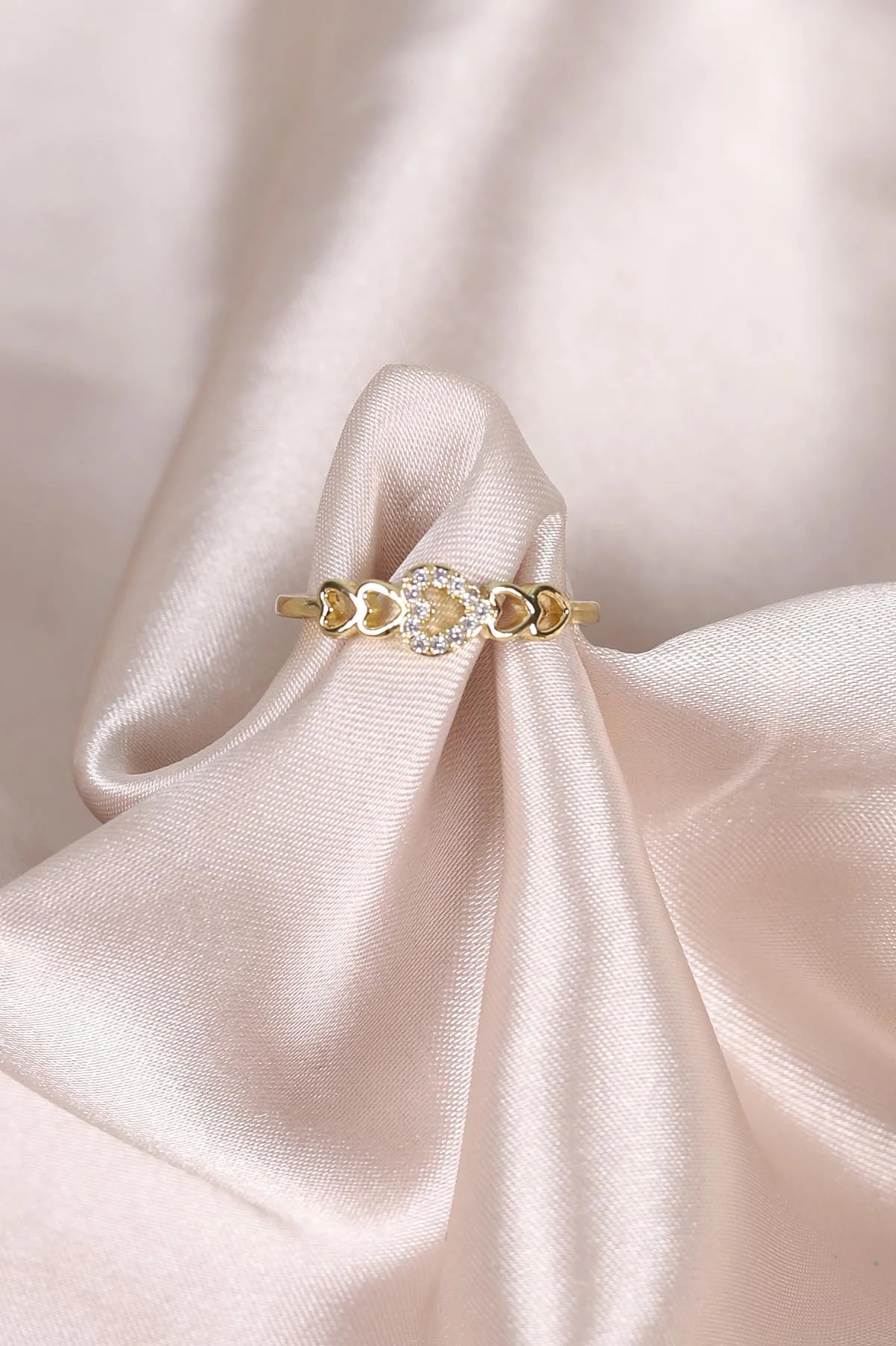 Gold Zirkon  Taşlı Ayarlanabilir Yüzük 479841