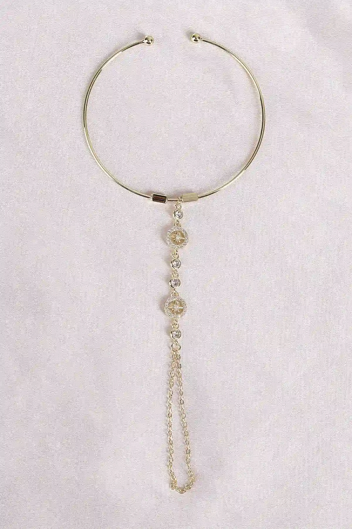Gold Zirkon Taşlı Kelepçe Şahmeran 494582