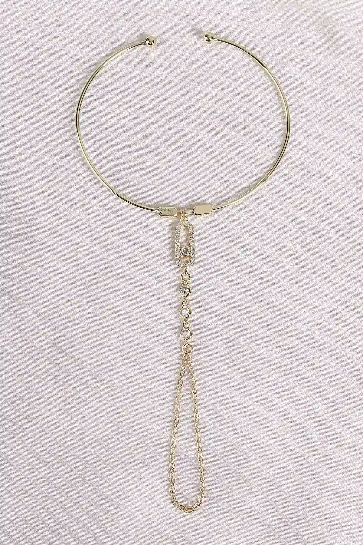Gold Zirkon Taşlı Kelepçe Şahmeran 494583