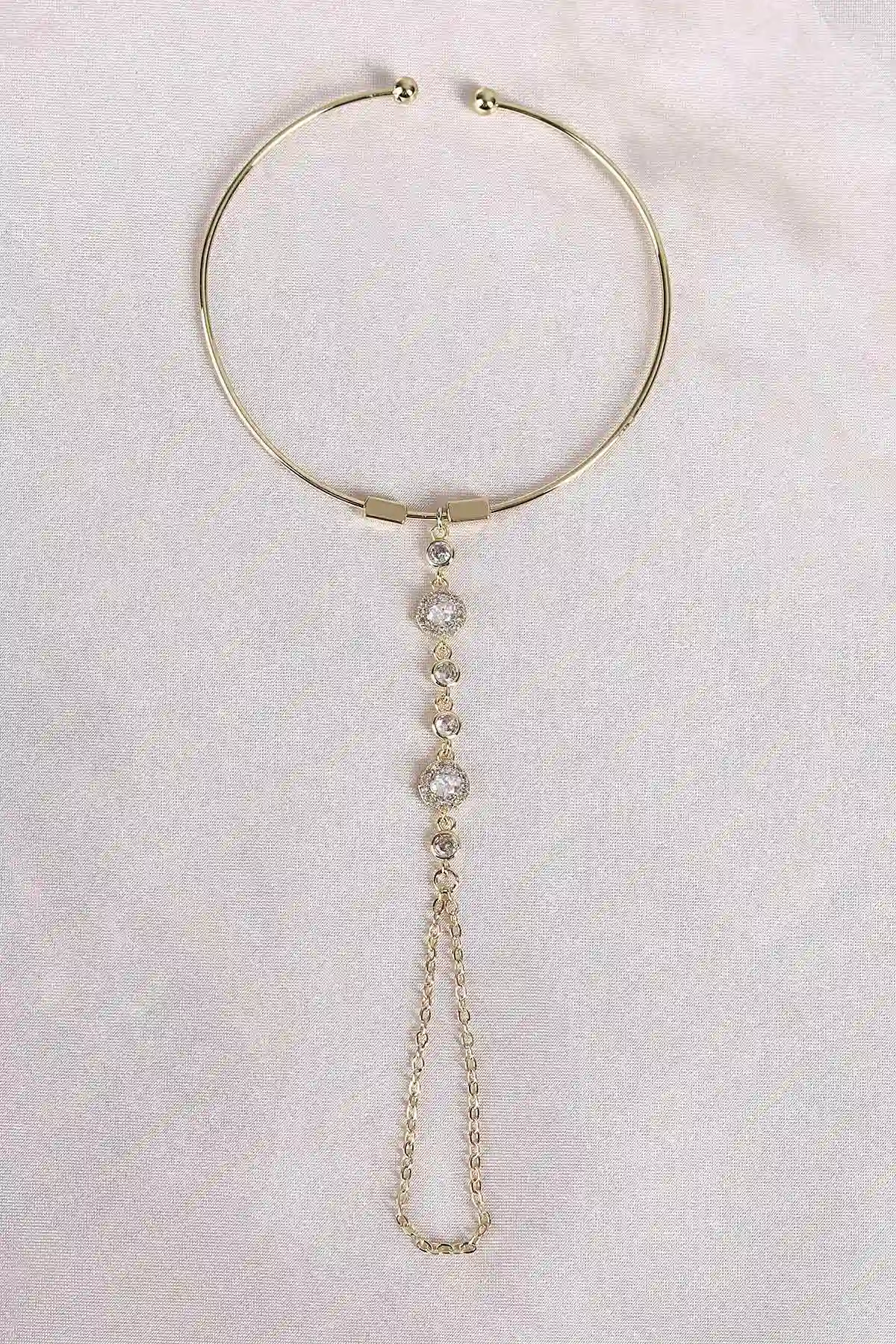 Gold Zirkon Taşlı Kelepçe Şahmeran 494584