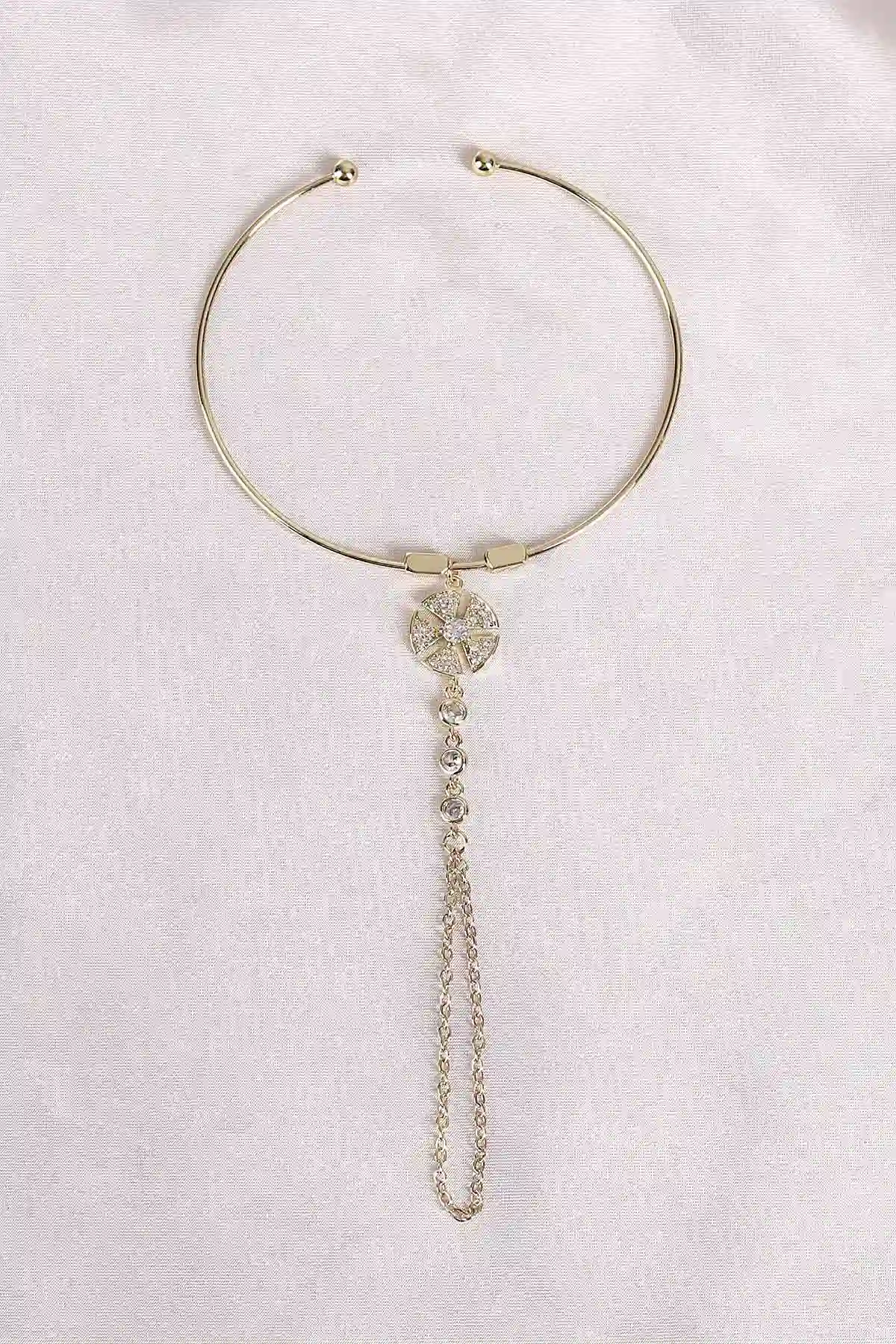 Gold Zirkon Taşlı Kelepçe Şahmeran 494587