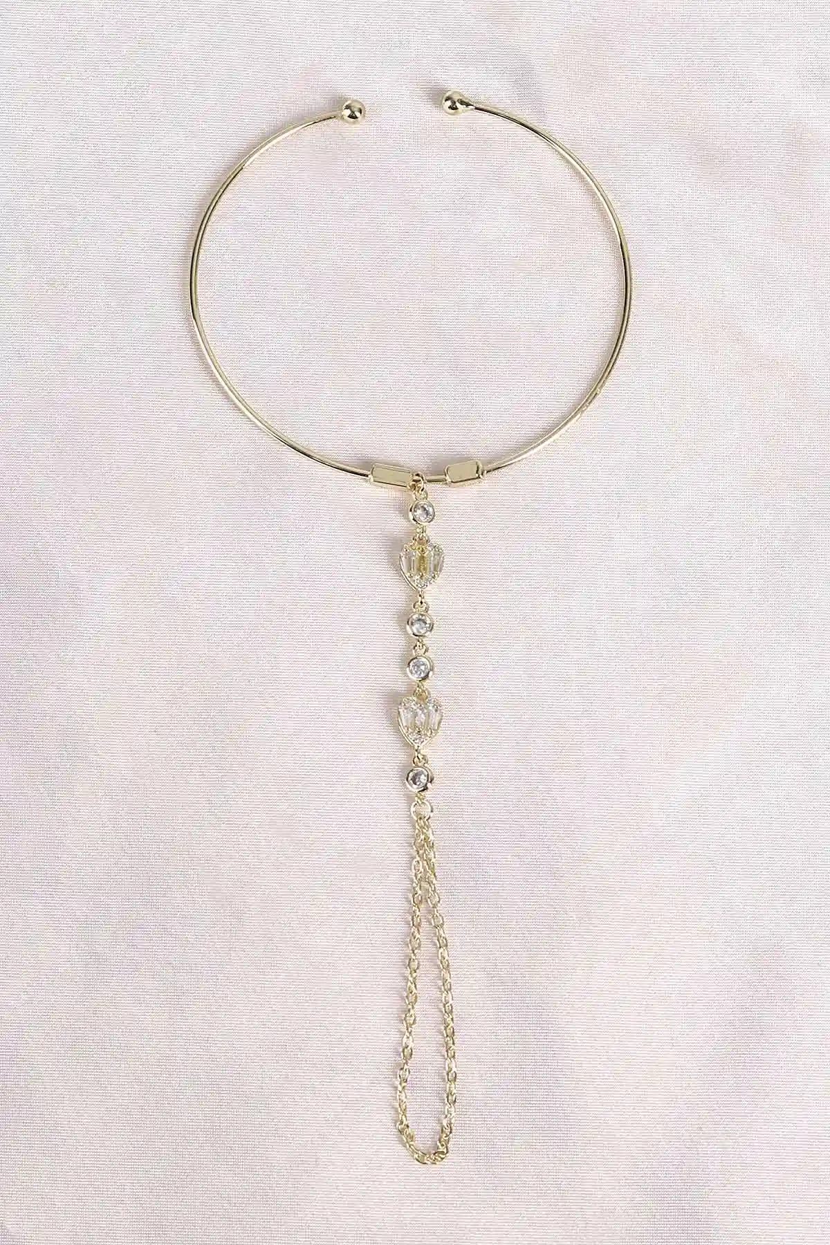 Gold Zirkon Taşlı Kelepçe Şahmeran 494591