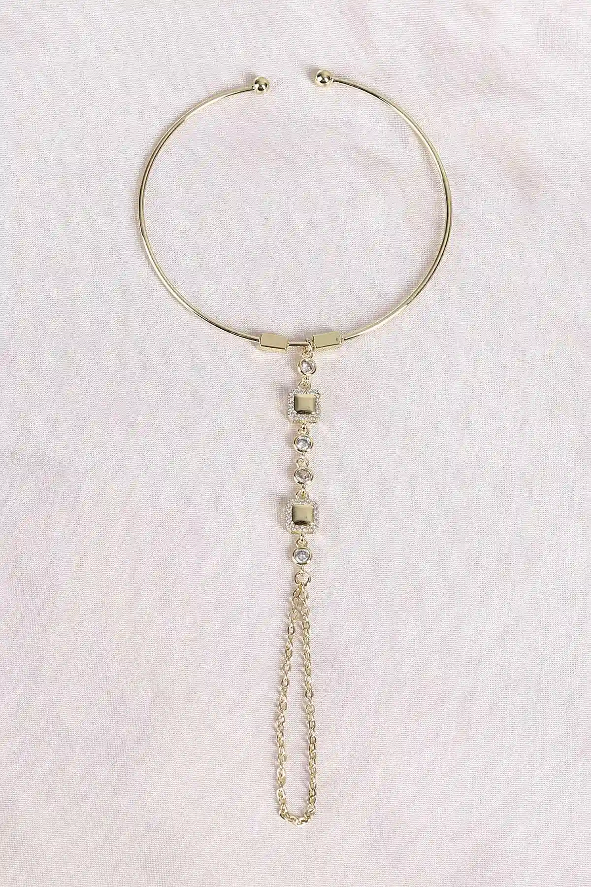 Gold Zirkon Taşlı Kelepçe Şahmeran 494592