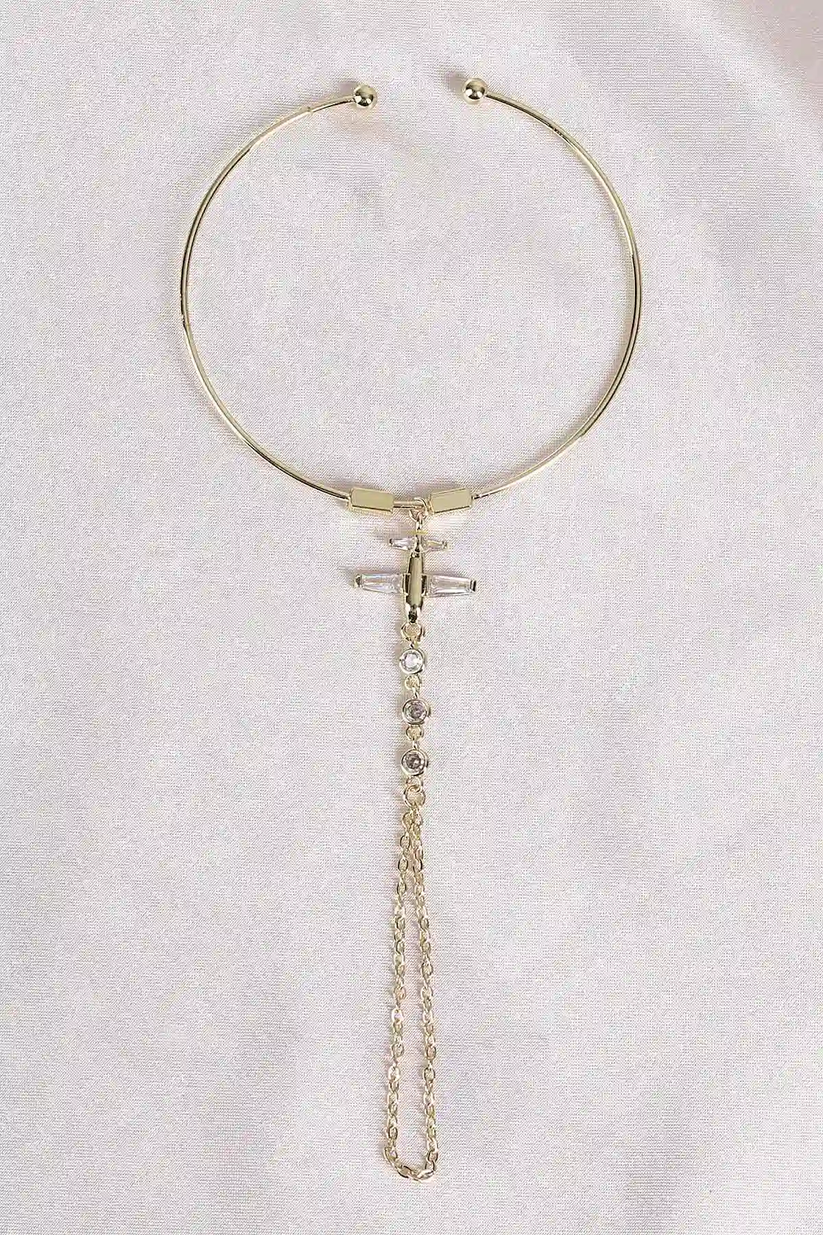 Gold Zirkon Taşlı Kelepçe Şahmeran 494594