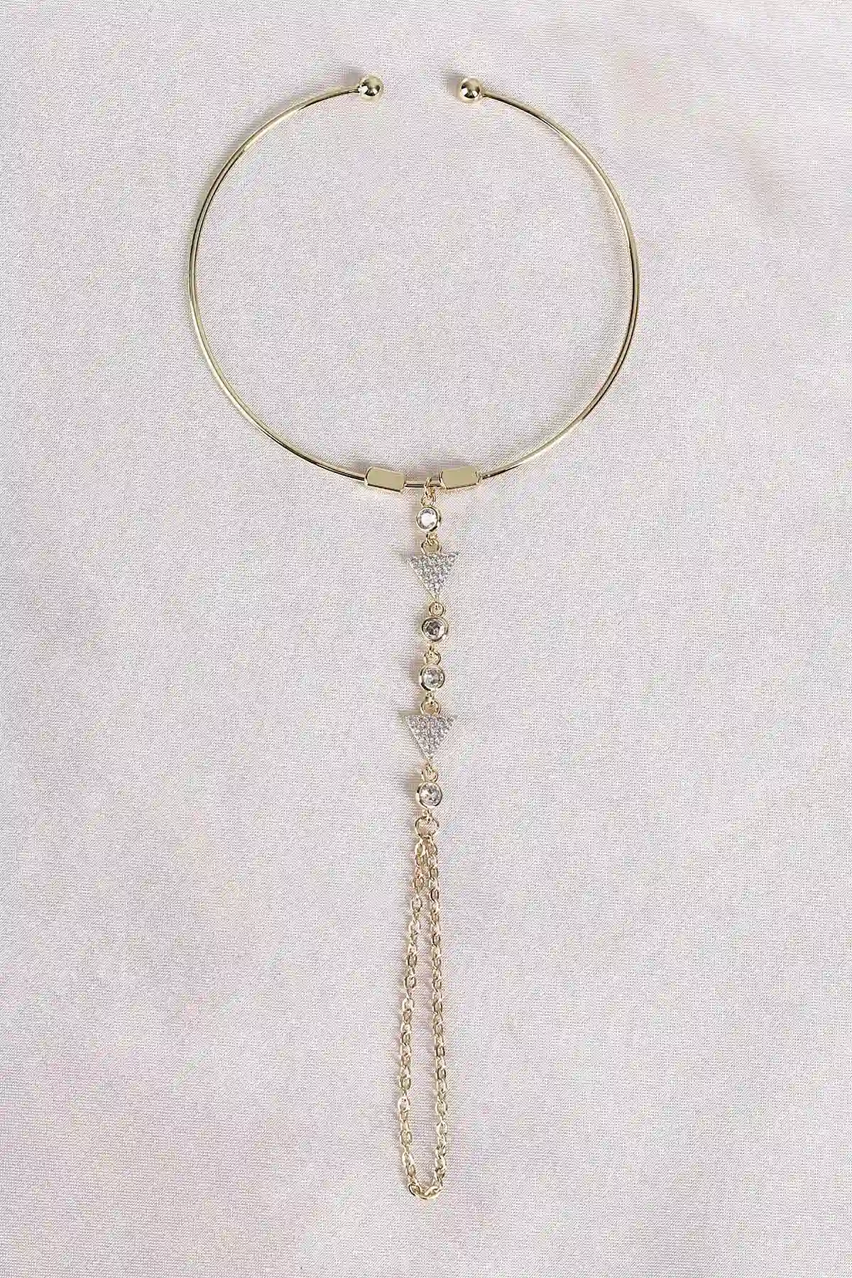 Gold Zirkon Taşlı Kelepçe Şahmeran 494595