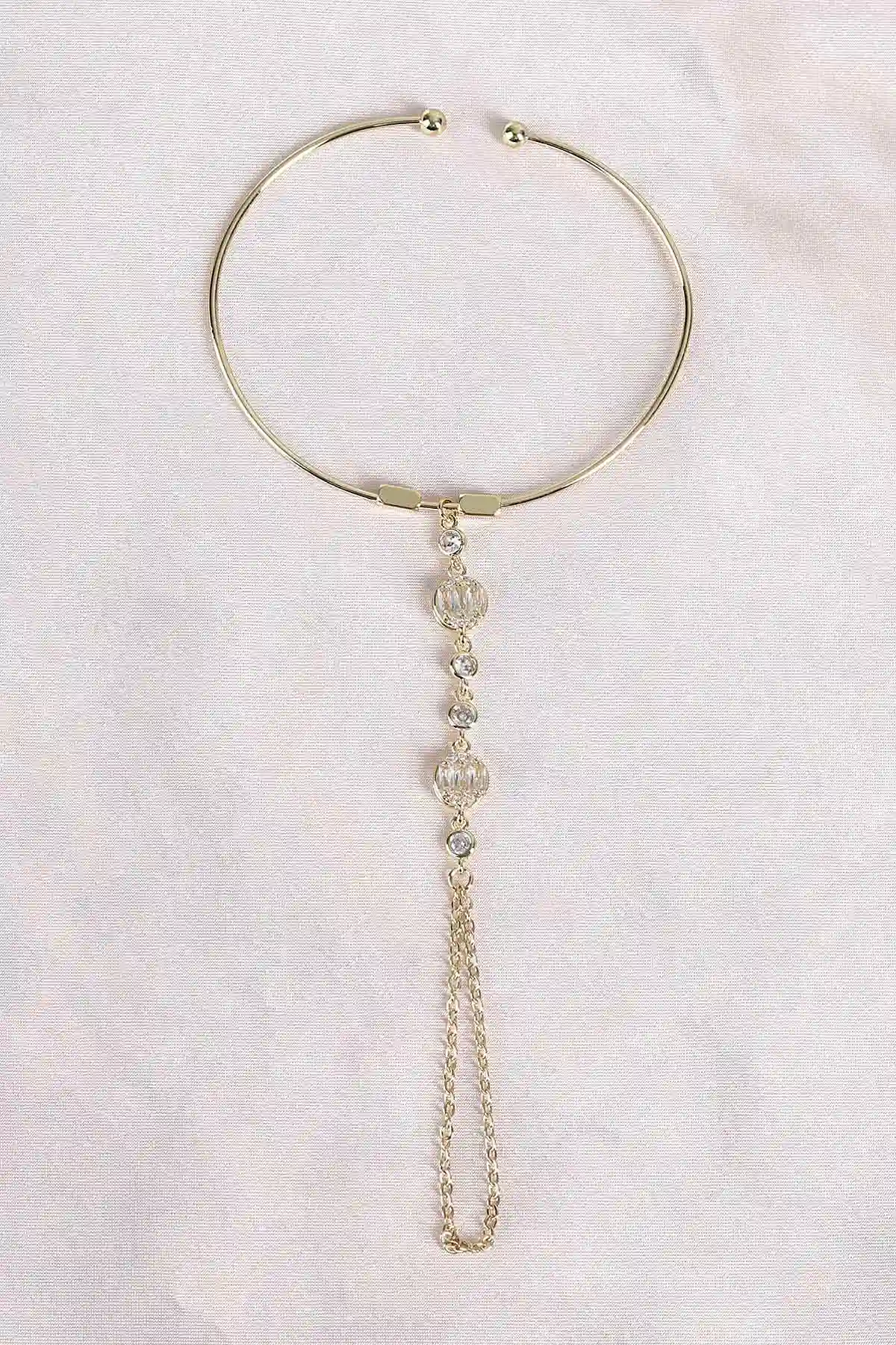 Gold Zirkon Taşlı Kelepçe Şahmeran 494597