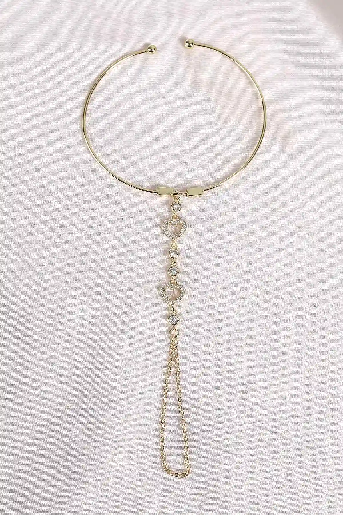 Gold Zirkon Taşlı Kelepçe Şahmeran 494598