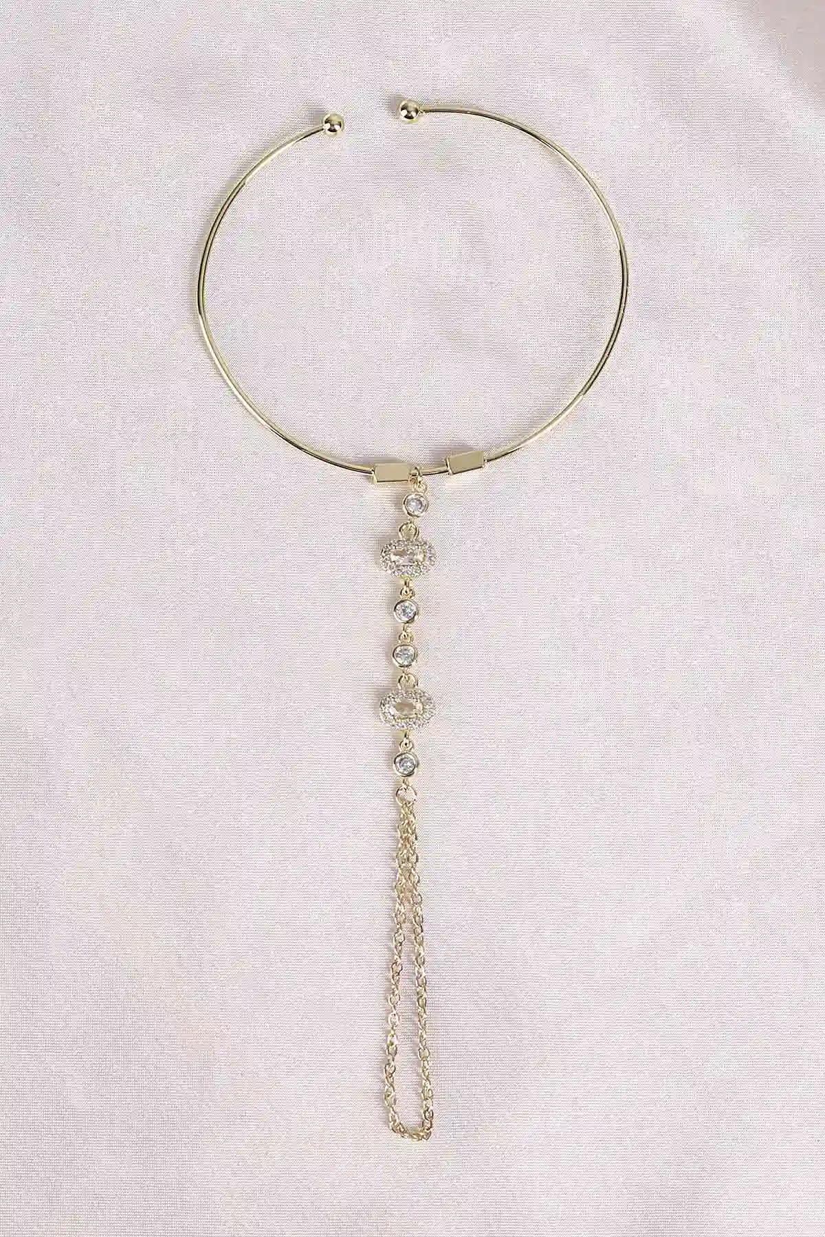 Gold Zirkon Taşlı Kelepçe Şahmeran 494599