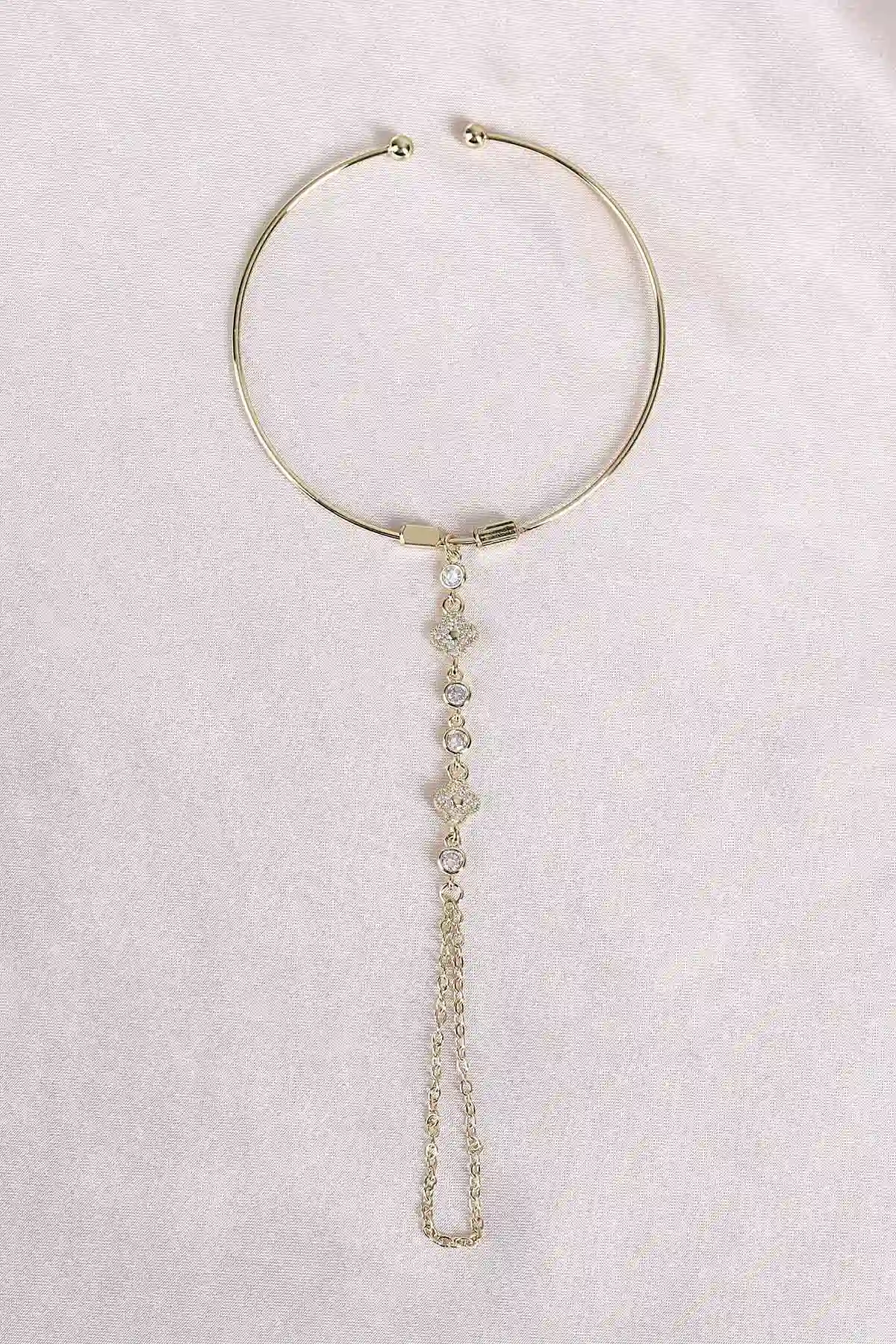 Gold Zirkon Taşlı Kelepçe Şahmeran 494601