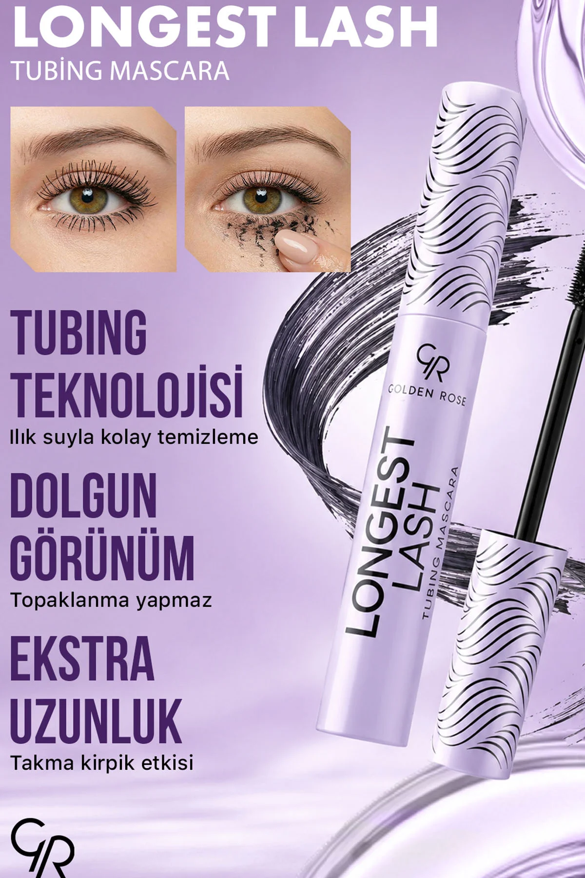 Golden Rose Longest Lash Tubing Mascara - Ekstra Uzunluk ve Takma Kirpik Etkili Siyah Maskara 497924