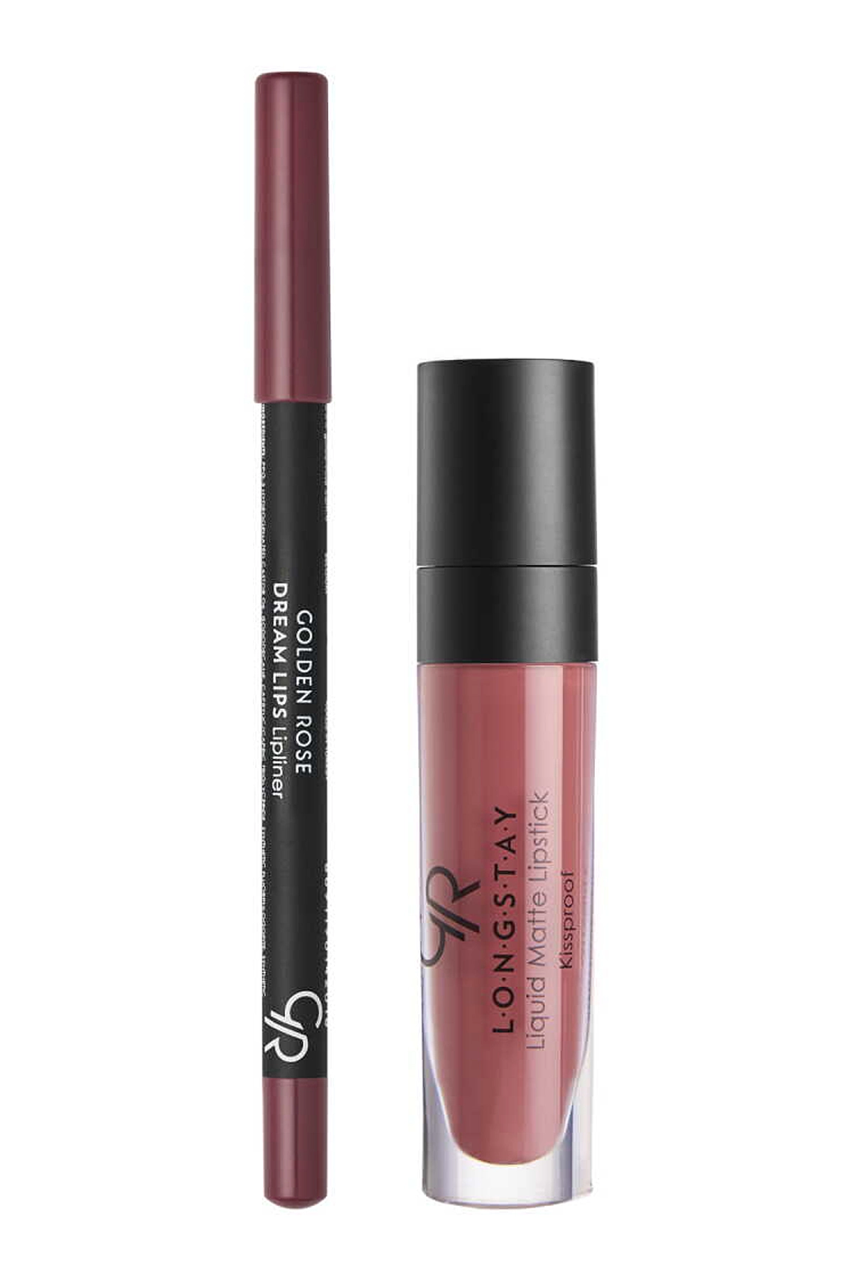 Golden Rose Matte Lip Kit -Rose Taupe- Likit Mat Ruj ve Dudak Kalemi Seti 400189